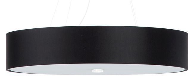 Lampe à suspendre Moderne ronde Ø 80 cm grand noir tissu verre