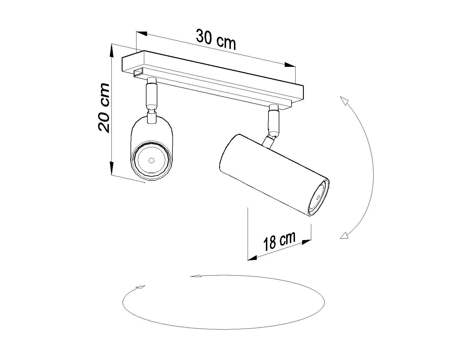 Projecteur de plafond noir métal L:30cm DUCCIA