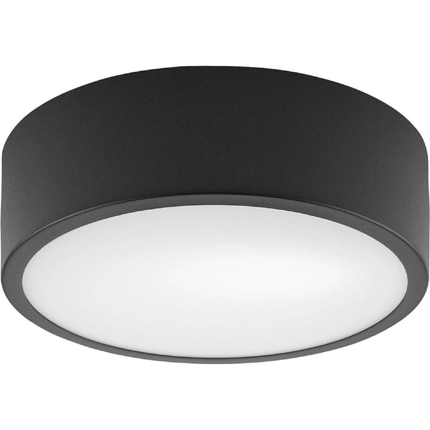 Plafonnier rond en verre E27 Ø26 cm à faible éblouissement en noir