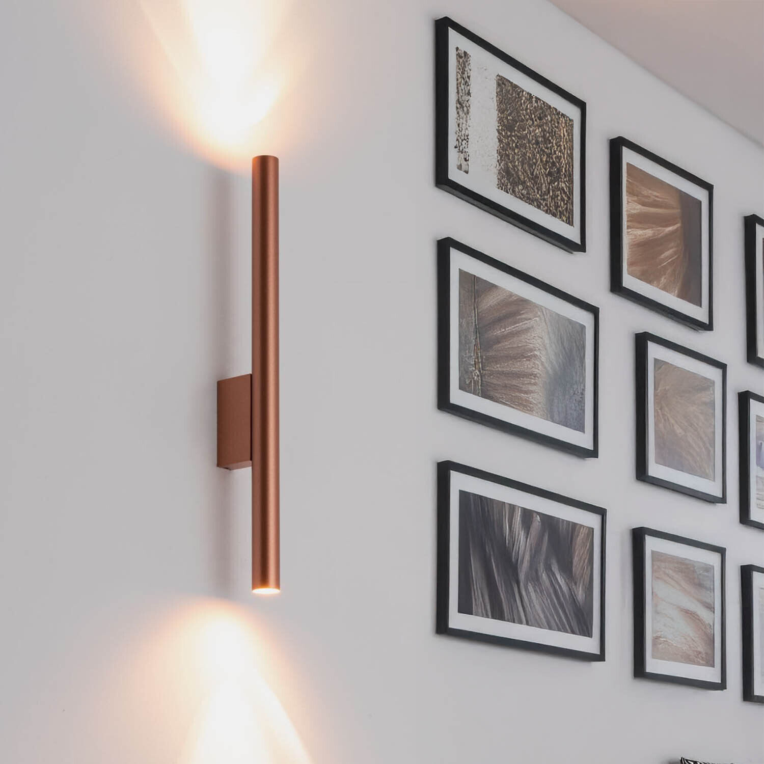 Applique murale cuivre 2 flammes Up Down G9 métal indirect Fotorahmen, Drinnen, Innenarchitektur