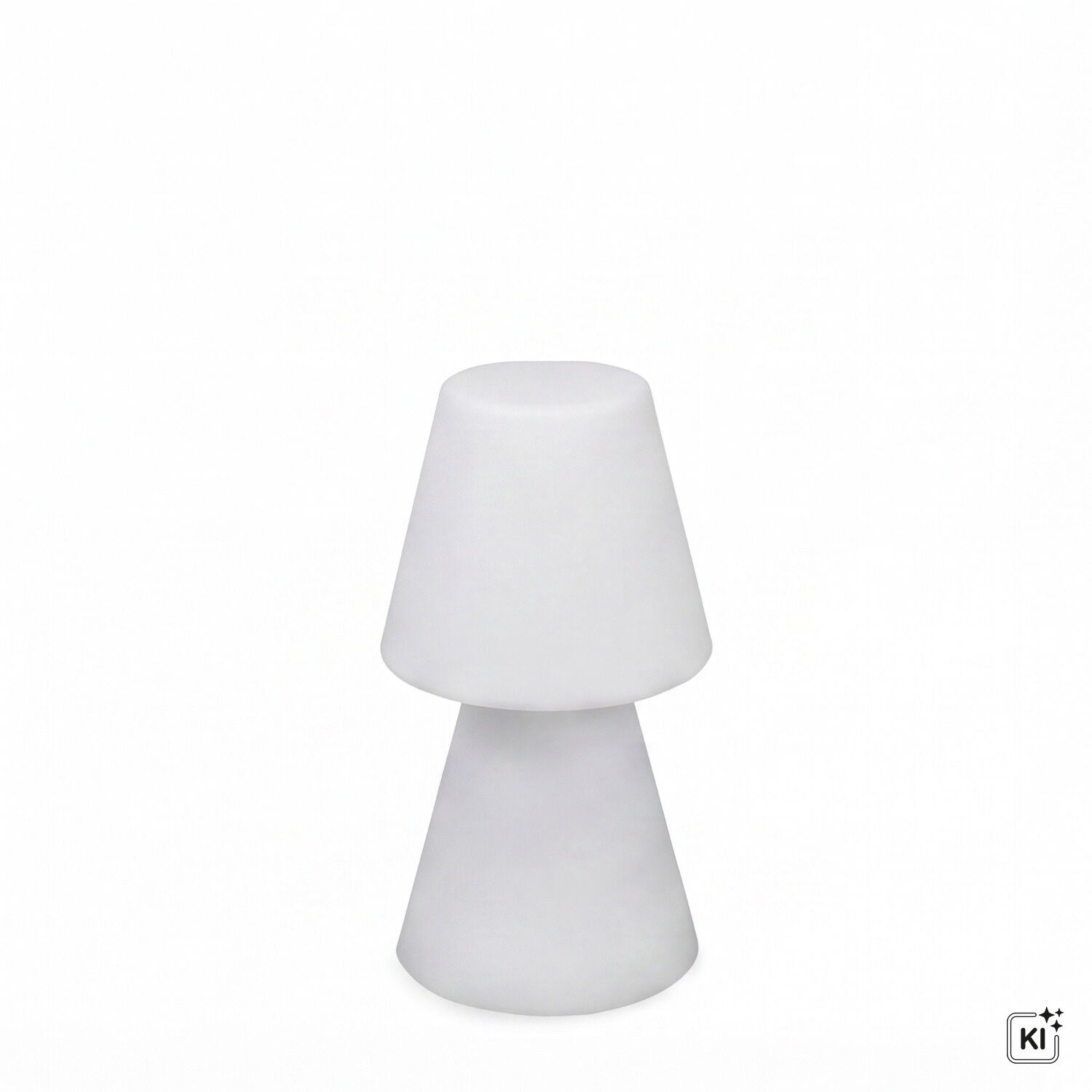 126681-tischlampe-aussen-45-cm-hoch-ip65-weiss-e27-stecker-kabel-kaltweiss-6000-k-600-lm-aussenleuchte-balkon-lampe-terrassenlampe-1 lampe, Tischlampe, weiß, Kegel, Doppelschirm