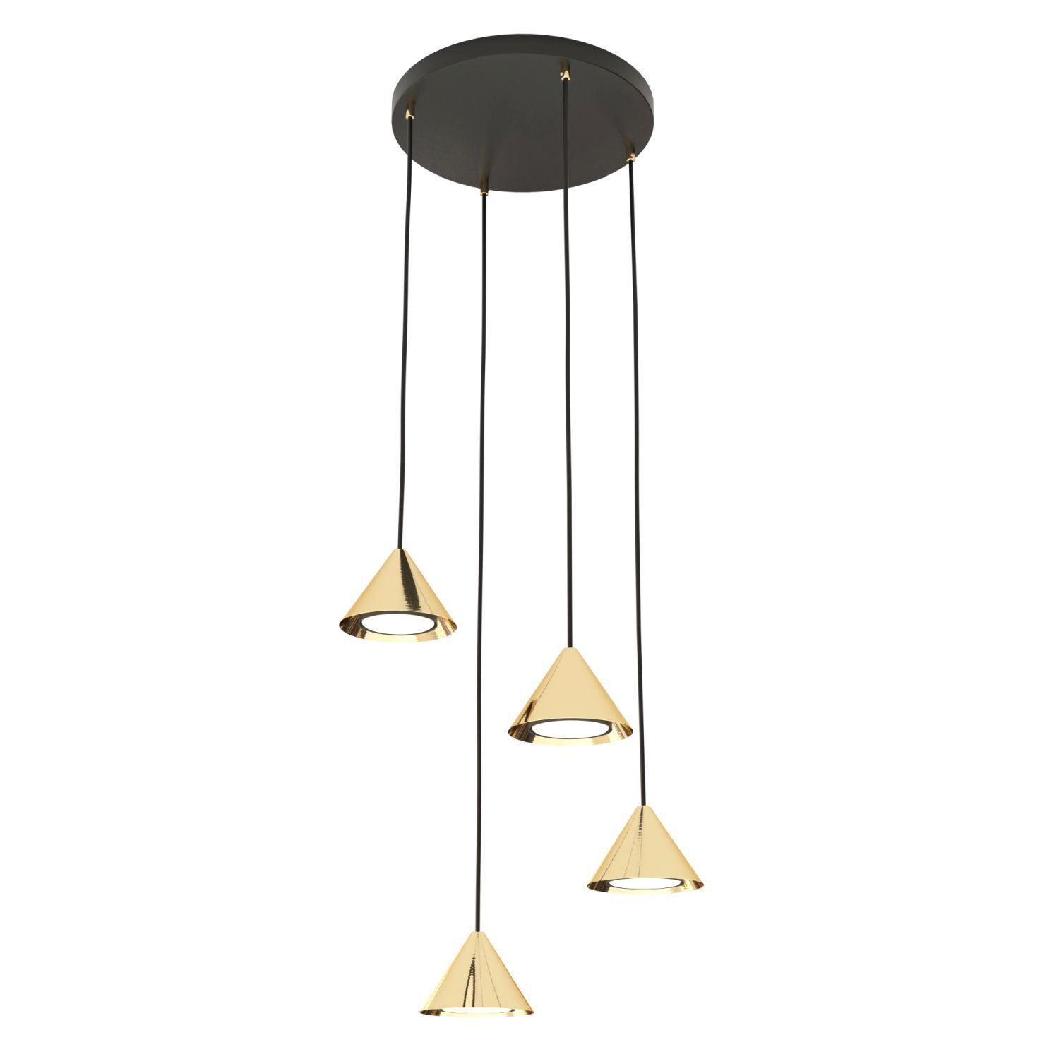 Lampe à suspendre ronde en métal Ø30 cm GX53 en noir et or