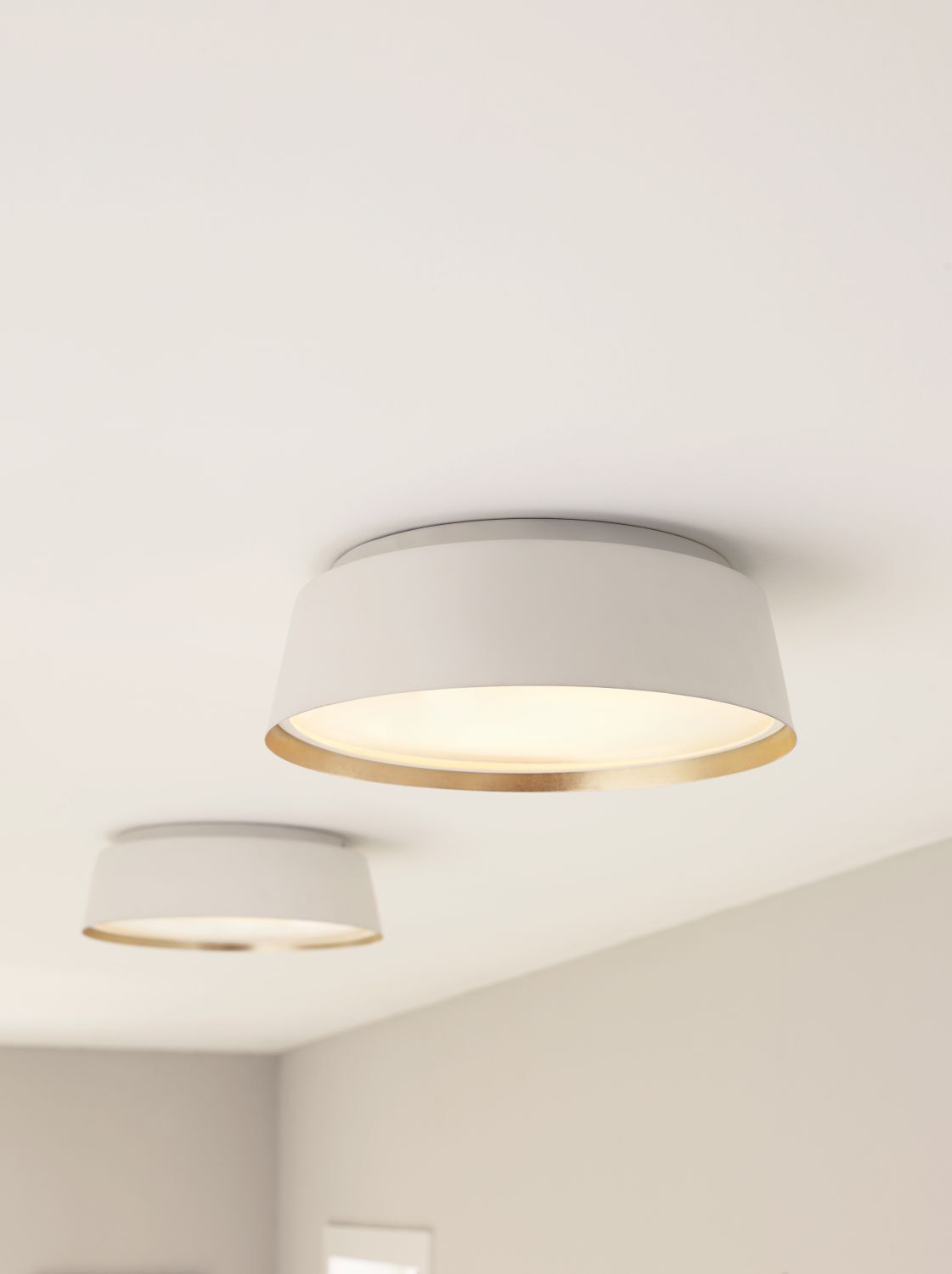 Lampe de plafond Blanc Or Ø37cm rond Moderne Métal ZENU