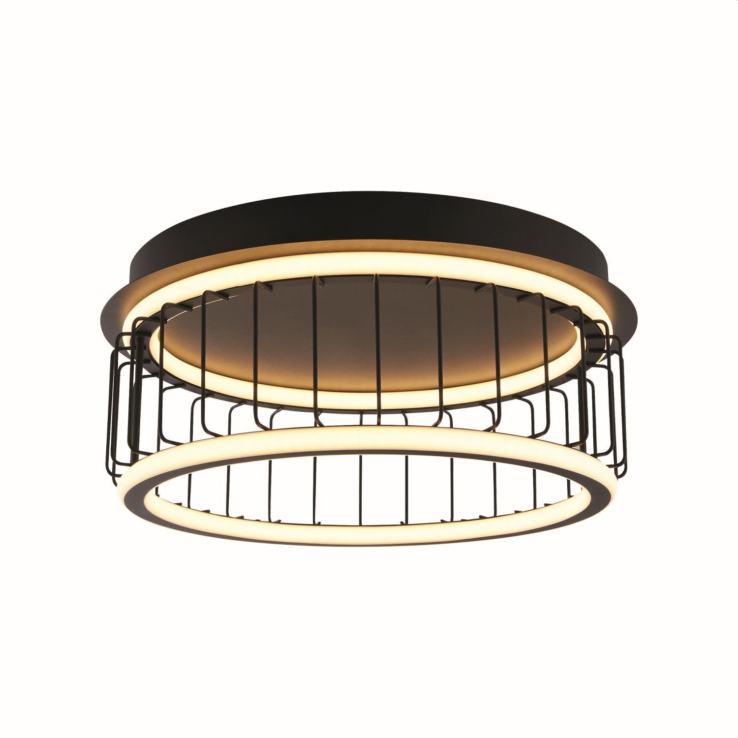 Plafonnier LED rond noir blanc 3000 K 1074 lm D : 40 cm