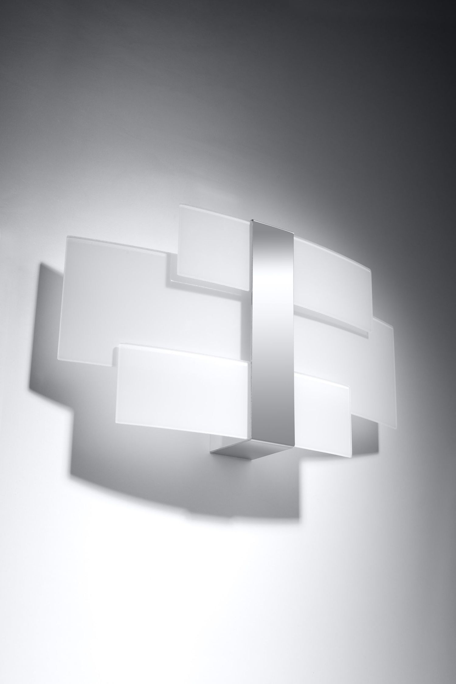 Applique verre métal 42 cm faible éblouissement blanc chrome 2x G9 Applique verre métal 42 cm faible éblouissement blanc chrome 2x G9