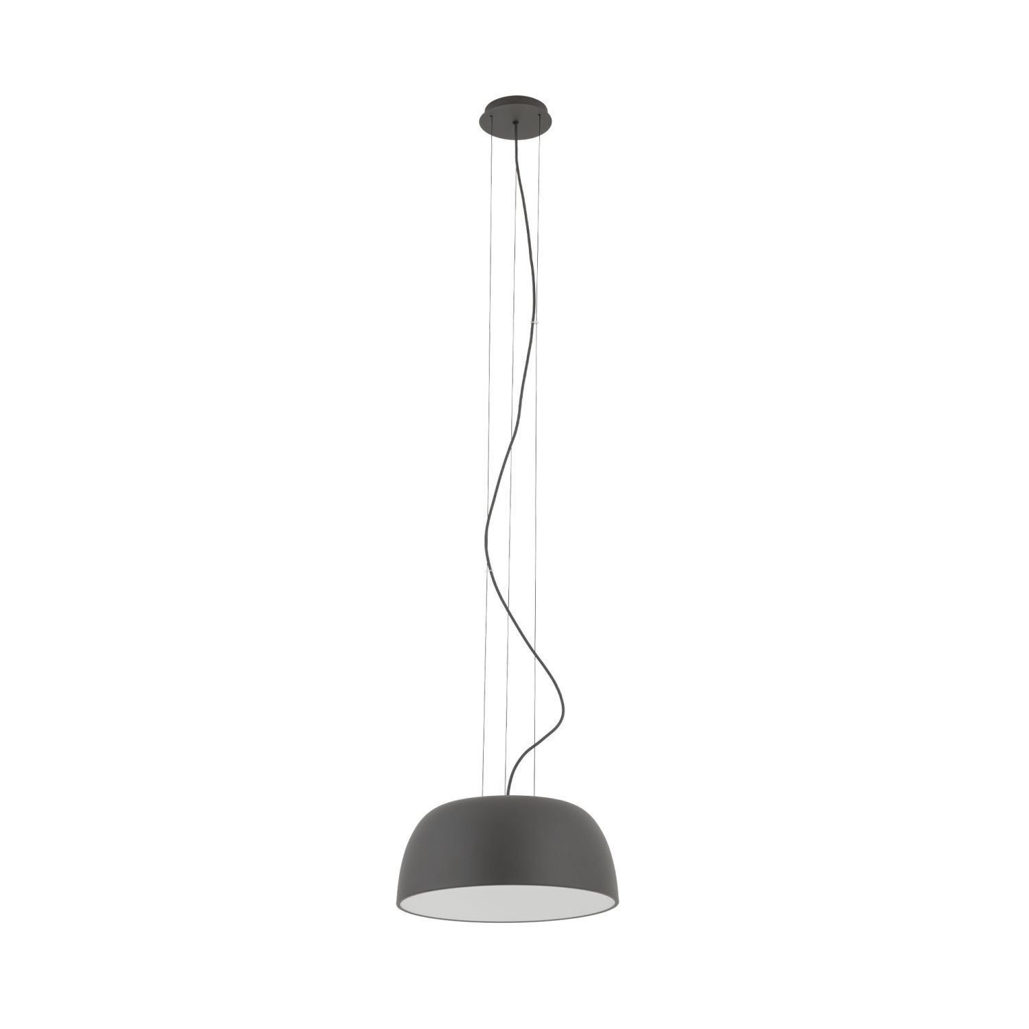 Lampe à suspendre ronde en métal Umbra Gris Blanc E27 Ø38 cm