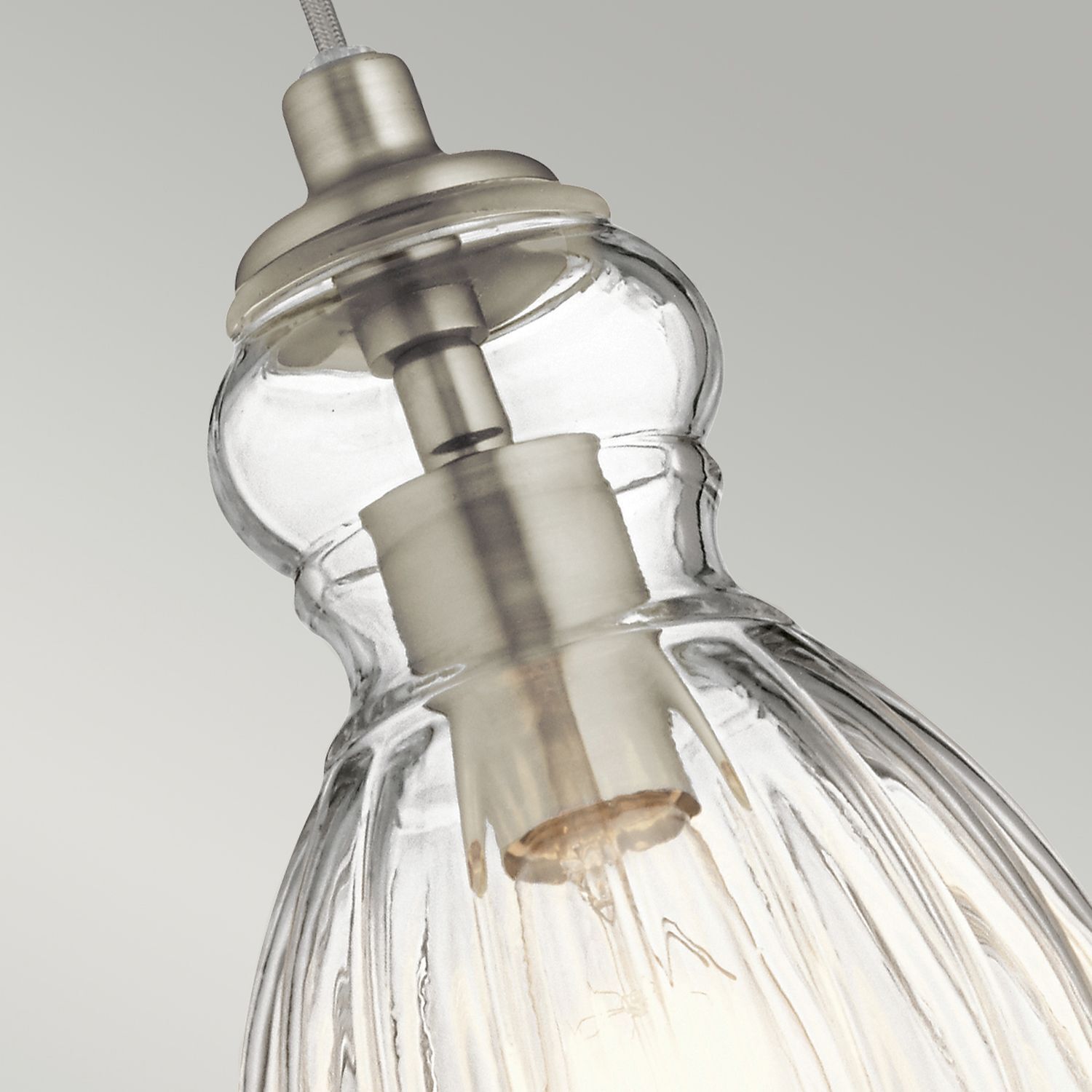 Lampe à suspendre verre métal design vintage Ø15cm E27 BALESIA