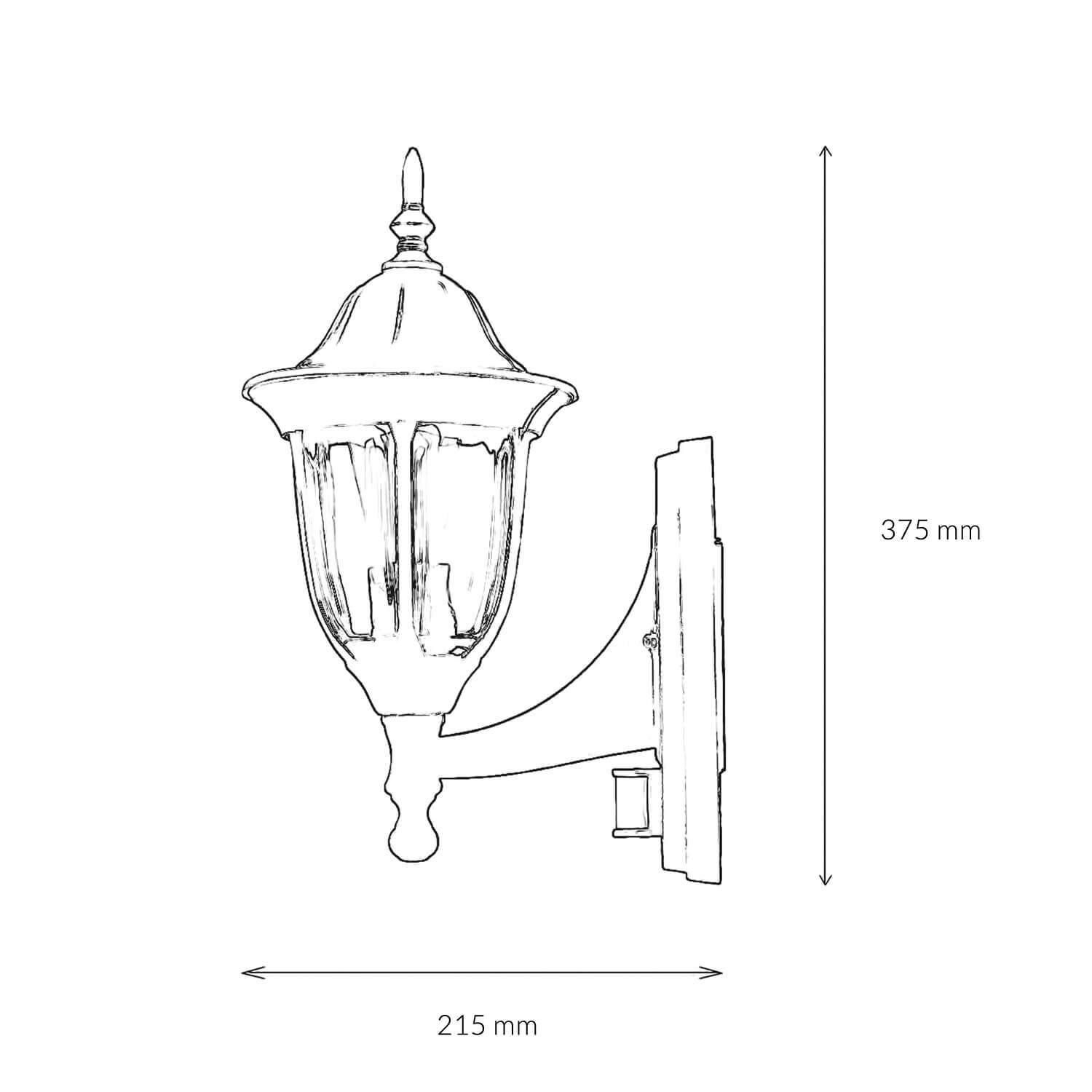 Lampe d'extérieur avec détecteur de mouvement Or antique mur MILANO