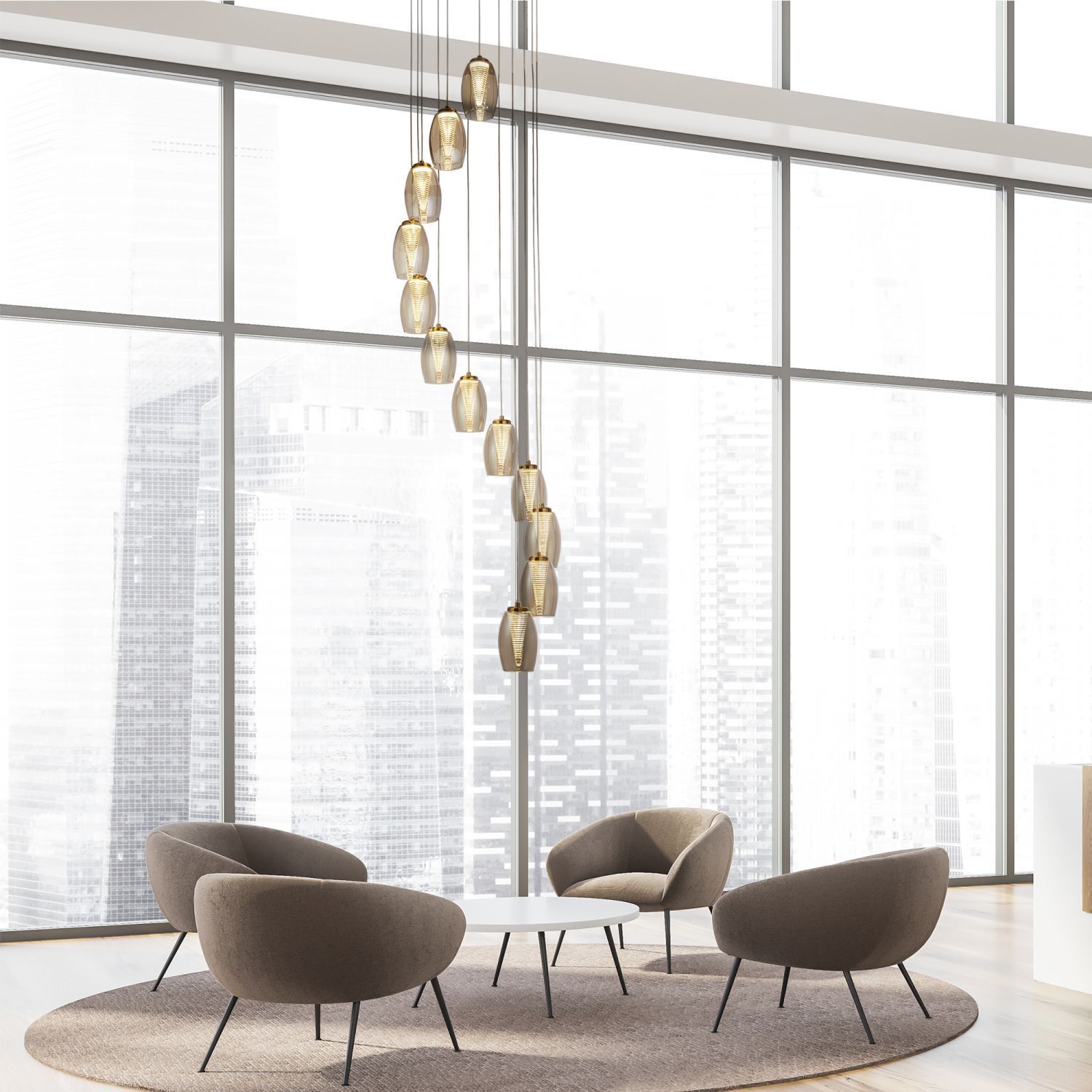 Suspension LED réglable H : max. 2 m Ø 52 cm 3000 K