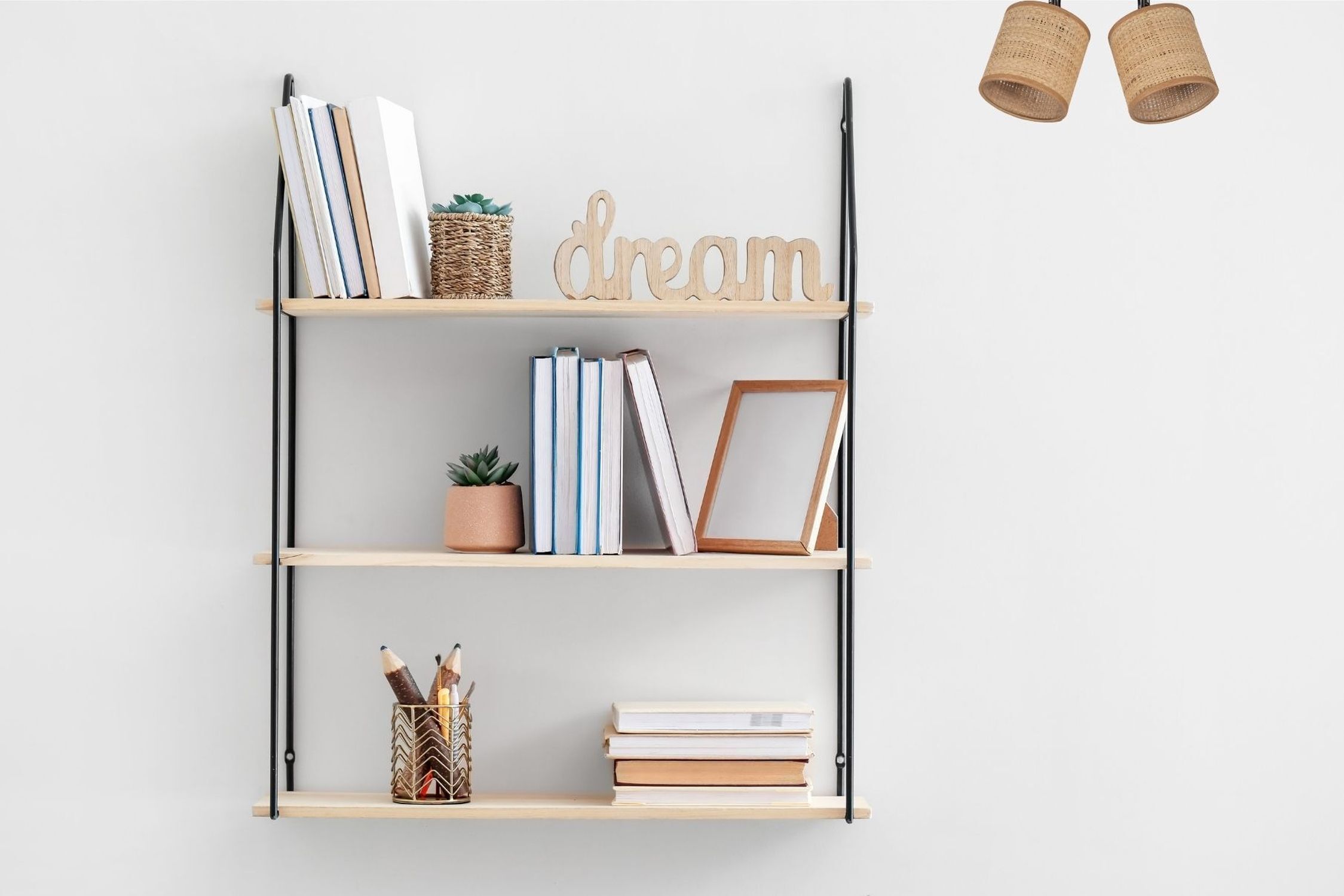 Spot de plafond flexible tissu anti-éblouissement brun 2 flammes Moebel, Bücherschrank, Pflanze