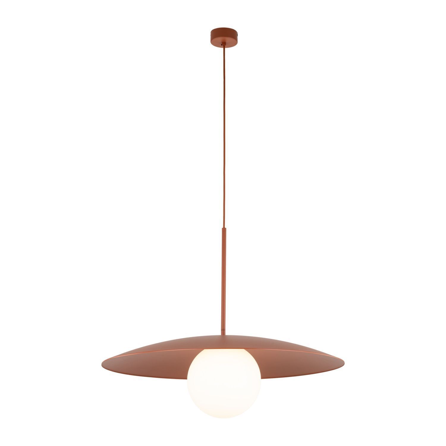 Blendarme Lampe à suspendre rouge brique métal verre E27 Ø65 cm