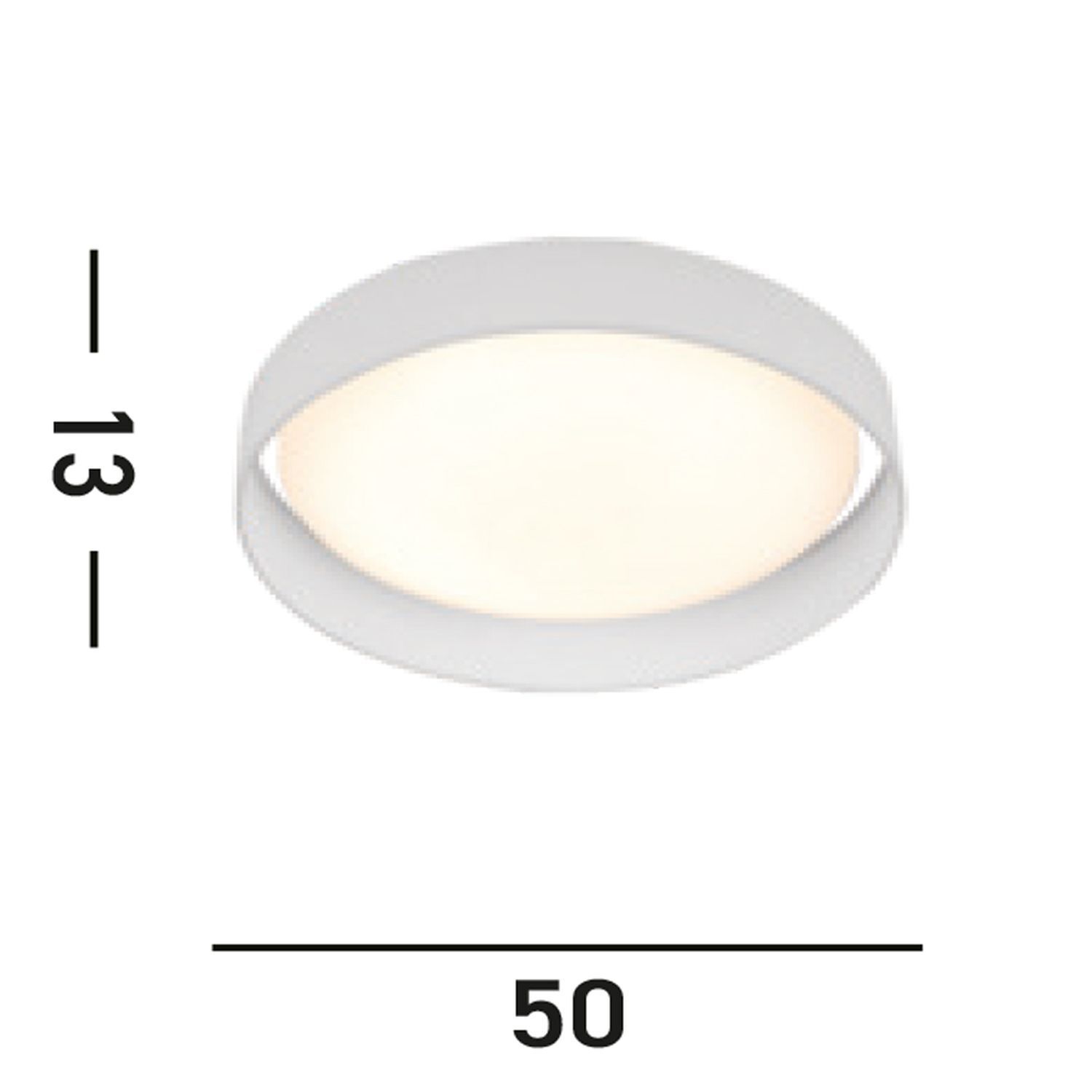 Lampe de plafonnier LED à faible éblouissement Ø50 cm rond 25 W abat-jour en tissu