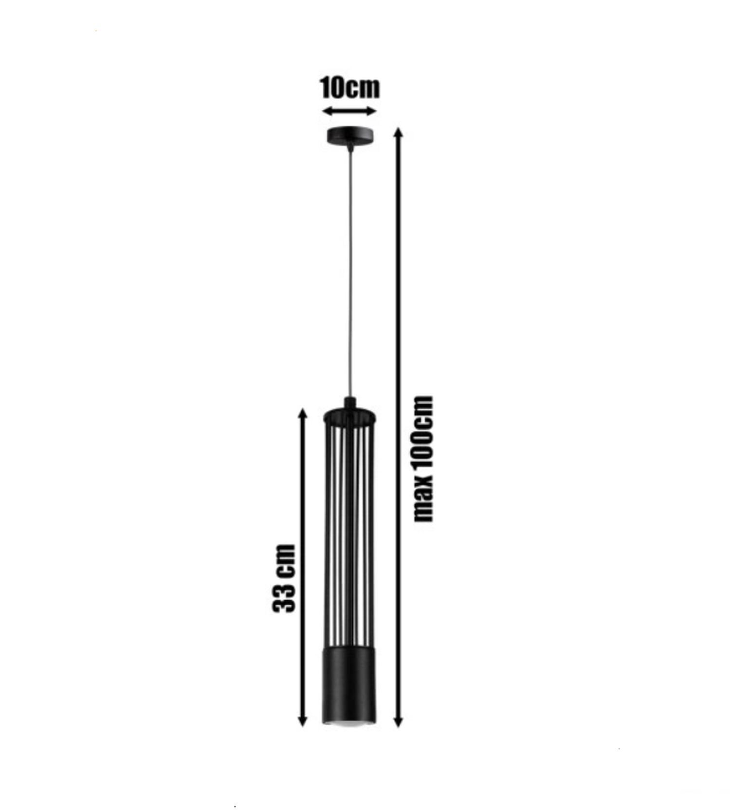 Lampe à suspendre décorative en métal GU10 Ø10 cm rond noir