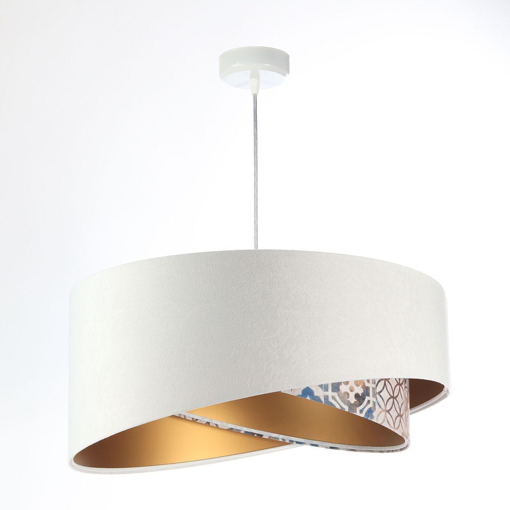 Lampe à suspendre ronde D : 50 cm E27 Tissu aspect velours KARIM