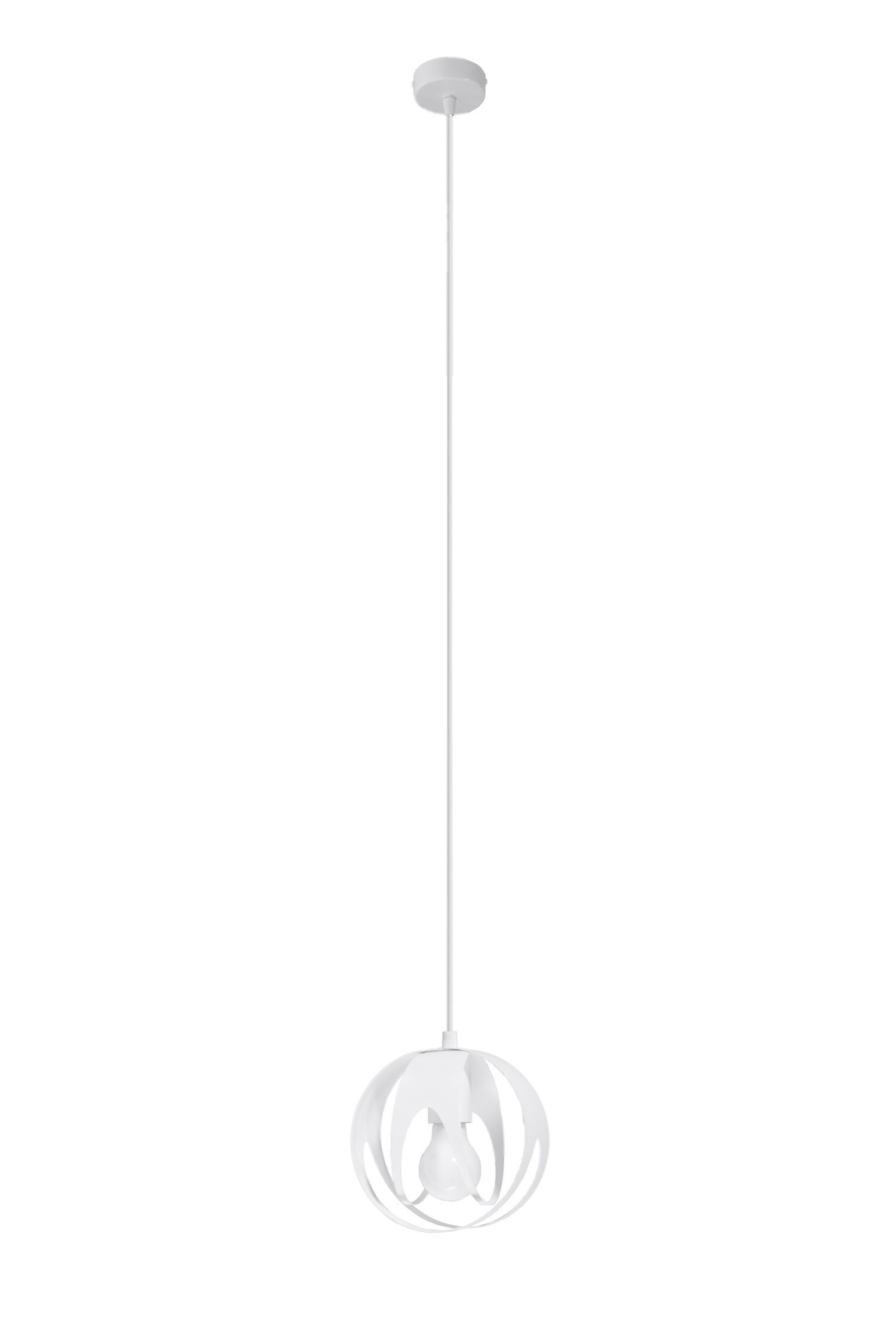 Lampe à suspendre Blanc Métal Ø 16 cm rond Boule E27