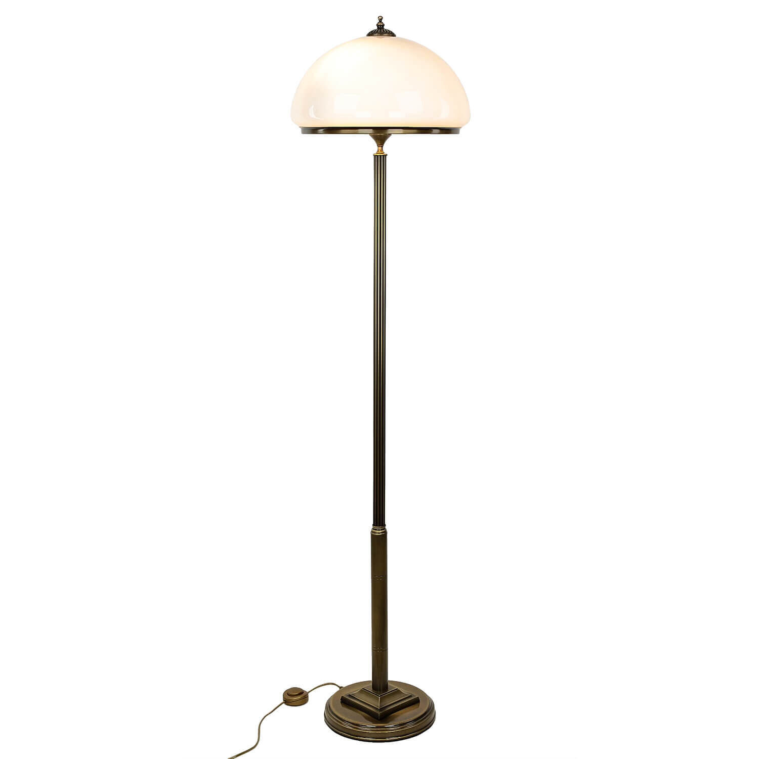 Lampadaire MARLOW en laiton antique 170cm salon