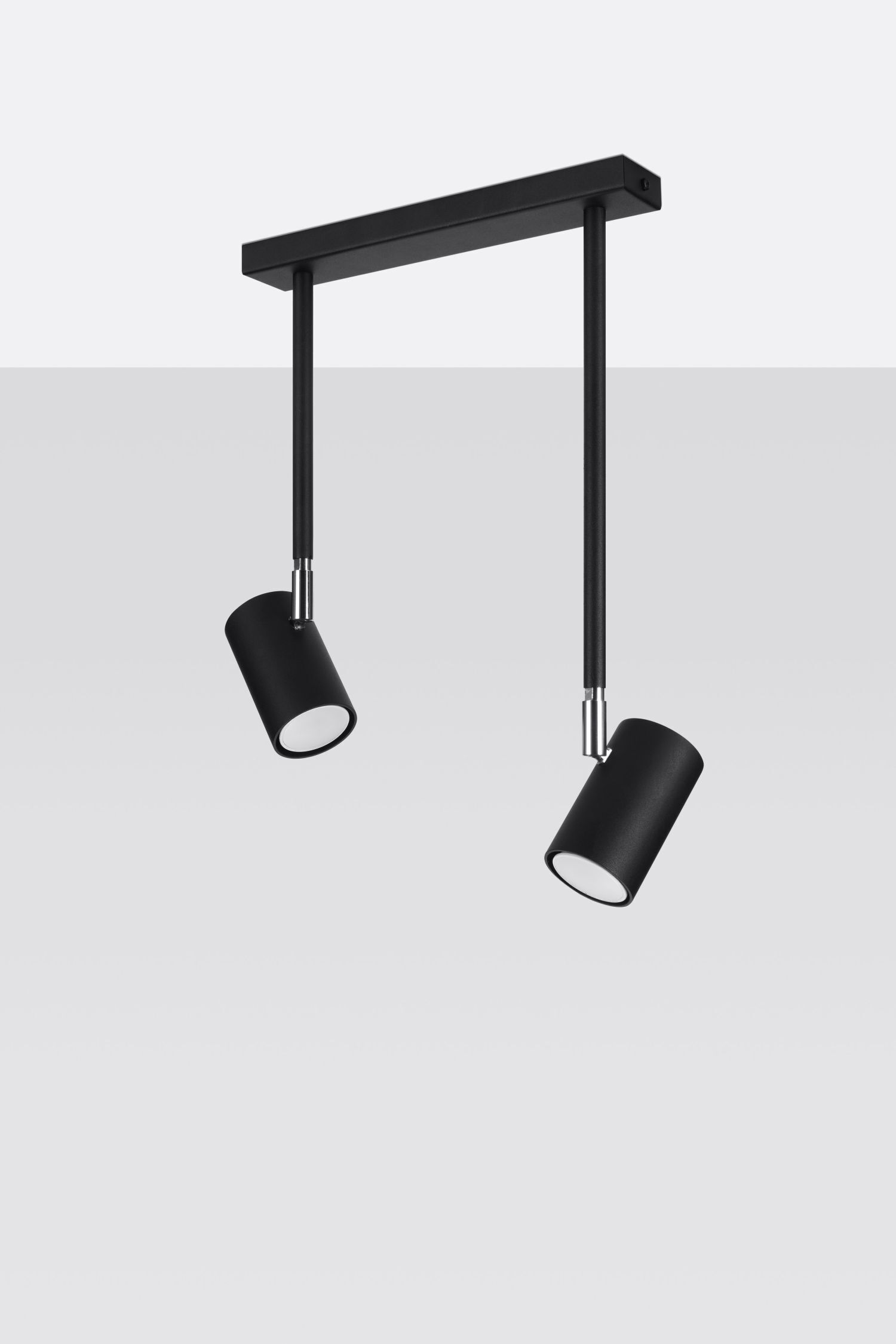 Spot métal 2 flammes orientable noir GU10
