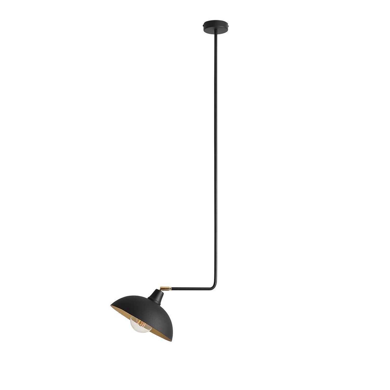 Plafonnier noir E27 L:27 cm Métal ajustable