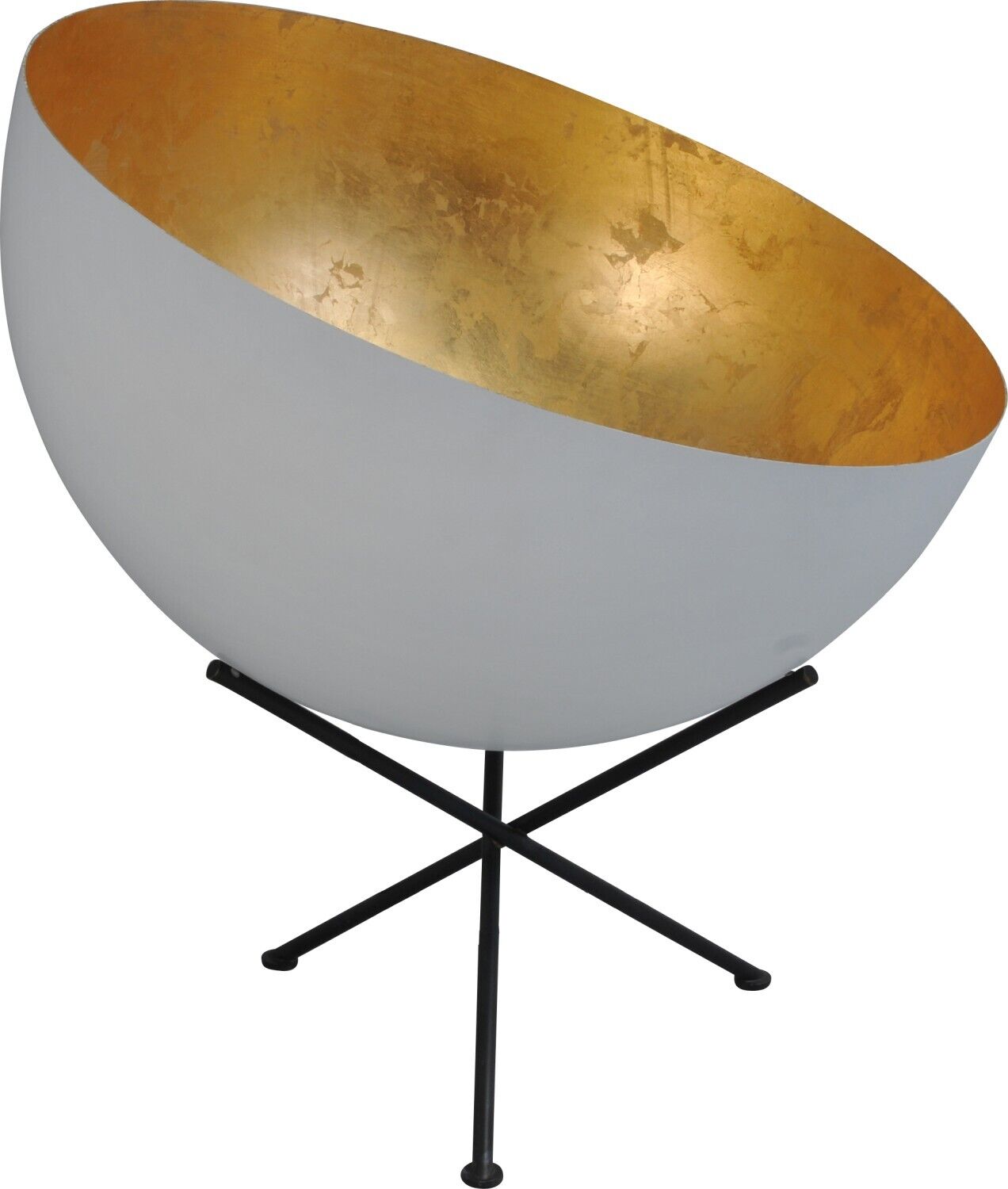 Lampadaire Blanc Or Ø60cm H:70cm Tripode LARINO