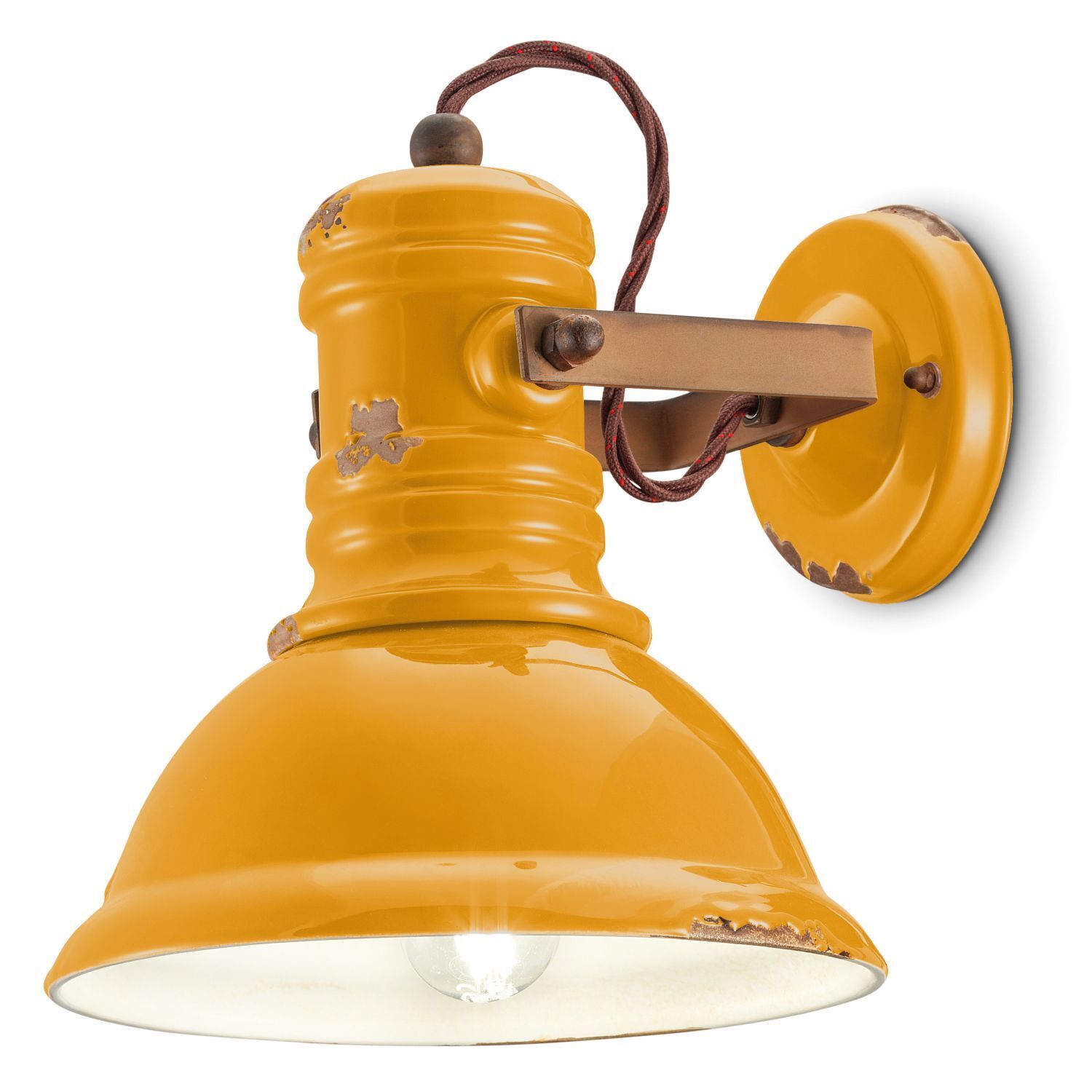 Applique céramique métal ajustable L : 25 cm jaune E27