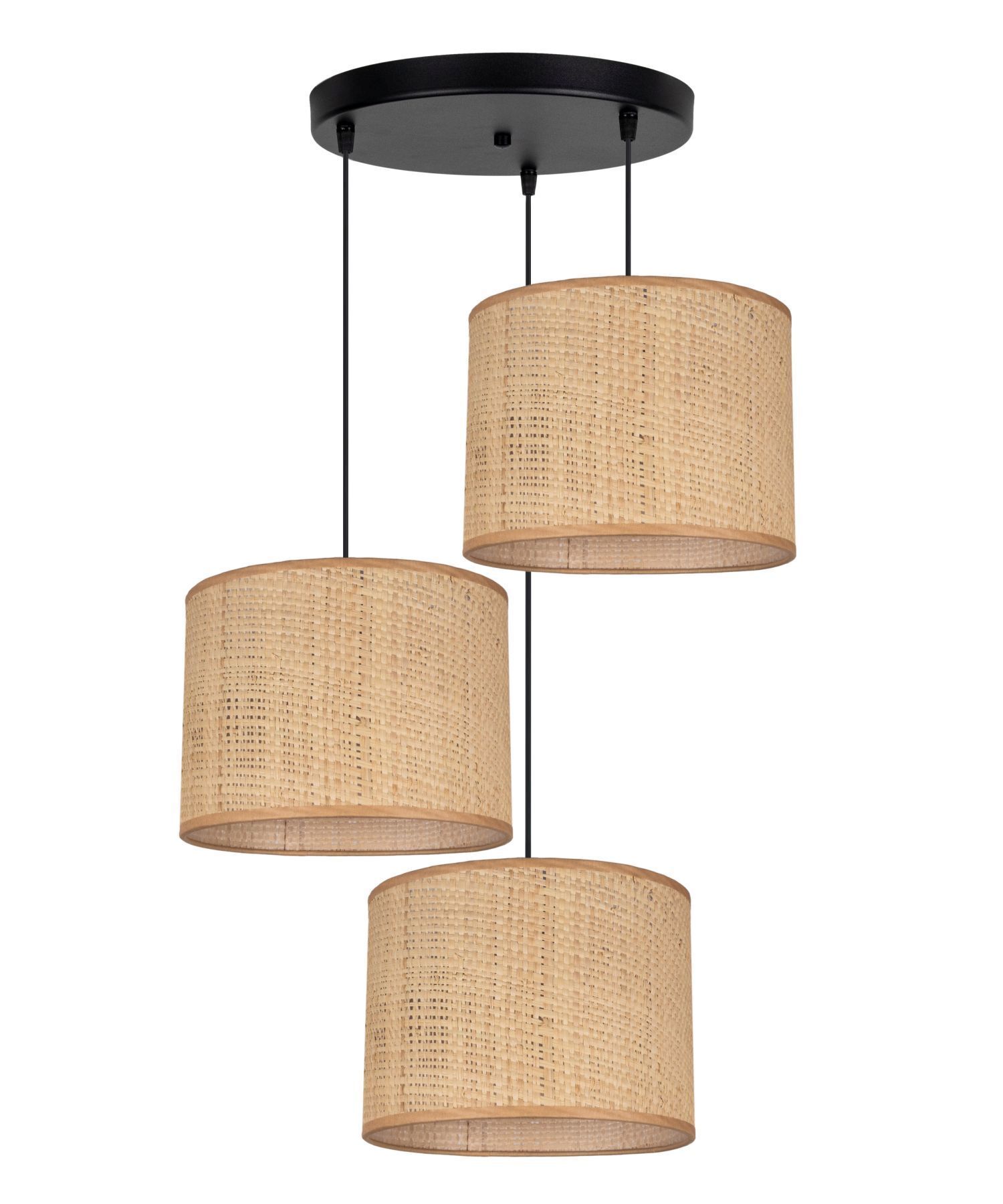 Lampe à suspendre confortable en rotin brun E27 Ø45 cm 3-flammes