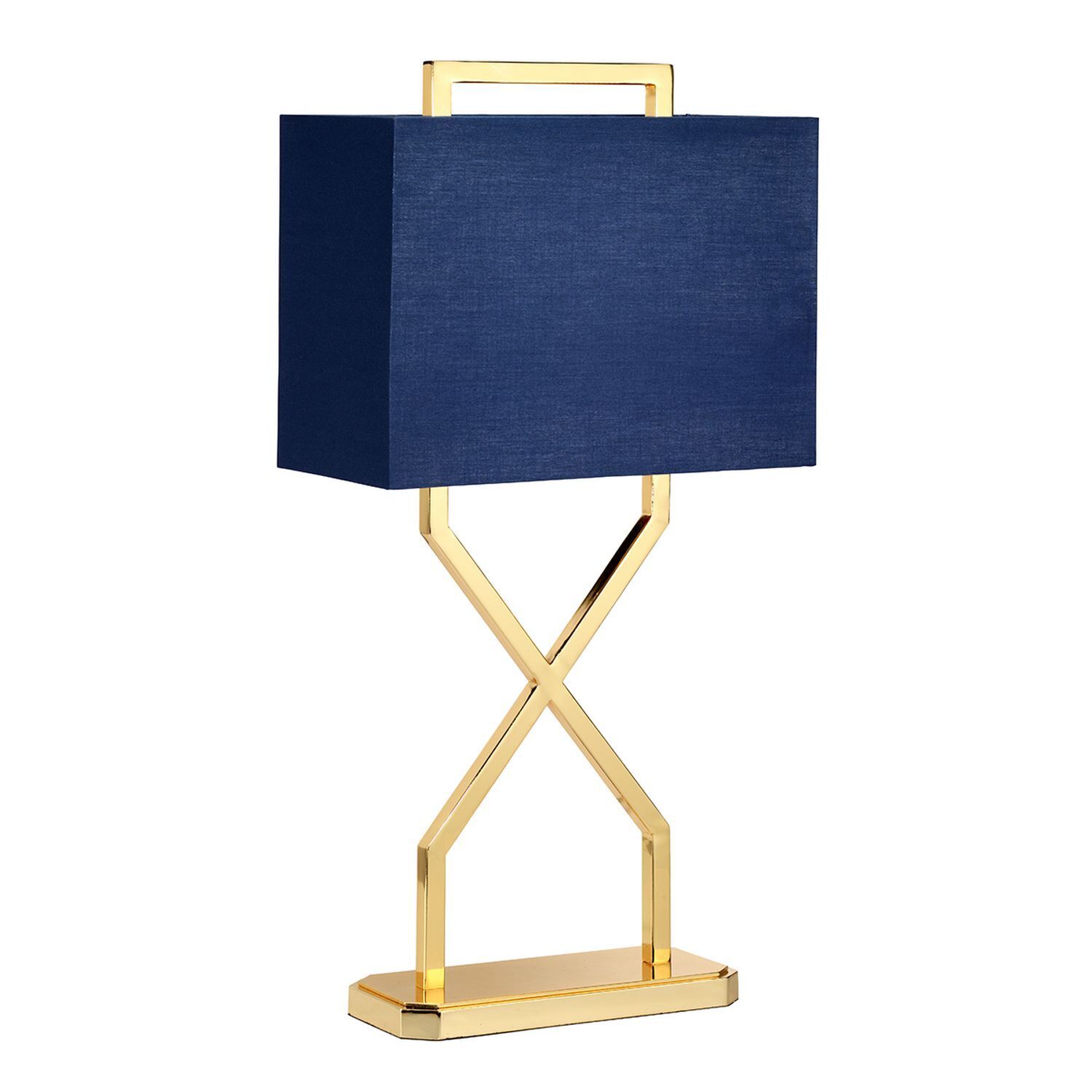 Lampe de table Abat-jour en tissu bleu or 68 cm de haut E27