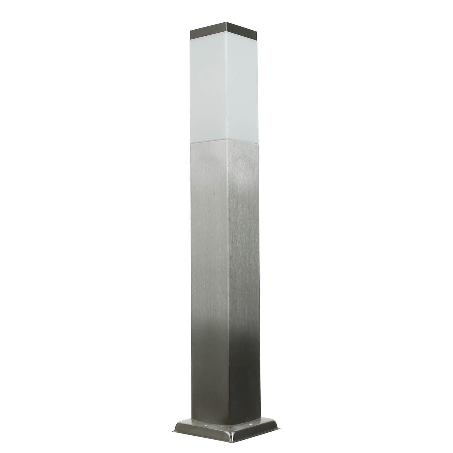 Borne d'éclairage en acier inoxydable argenté 65cm carré E27
