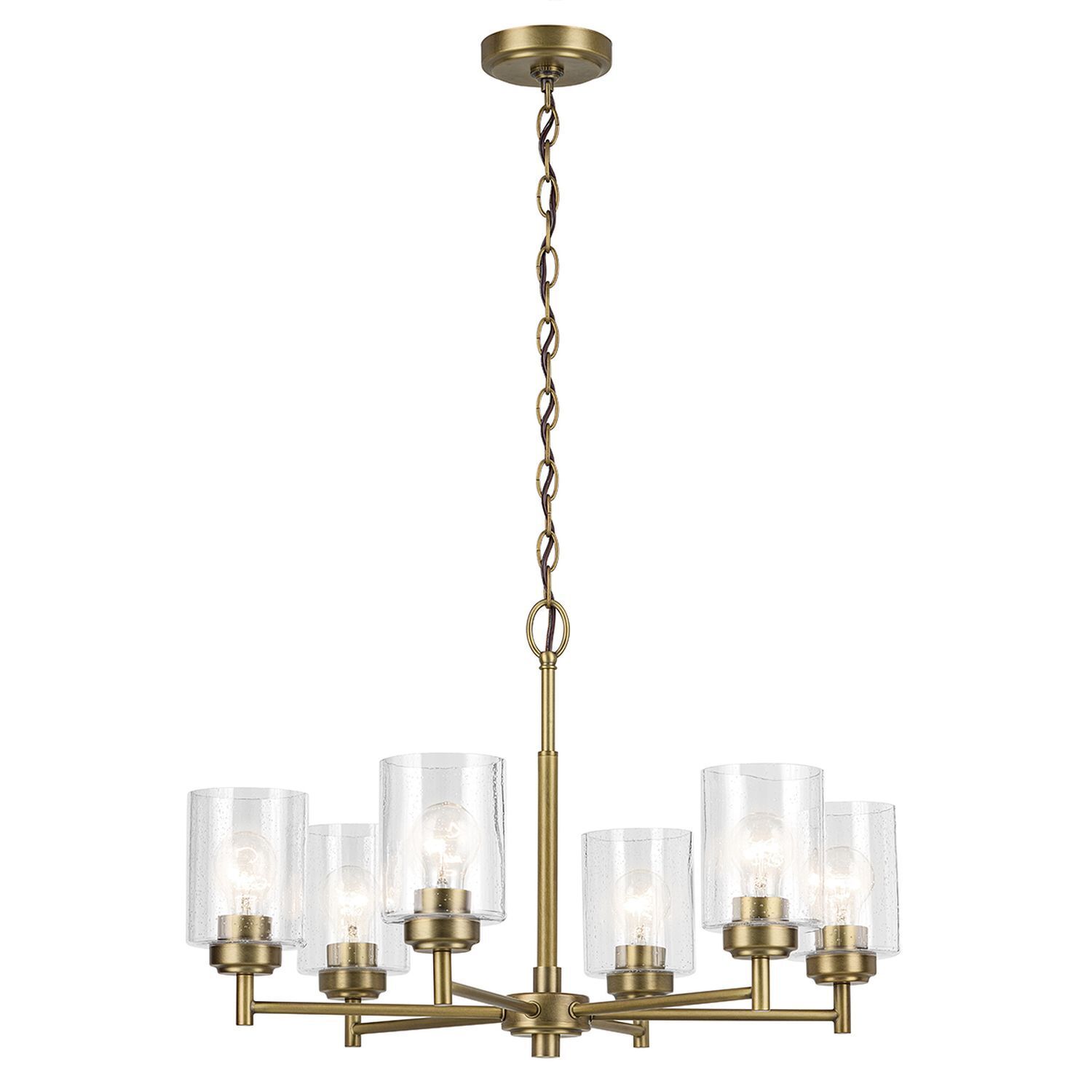 Lustre métal verre L : 66 cm H : max. 145,2 cm 6x E27