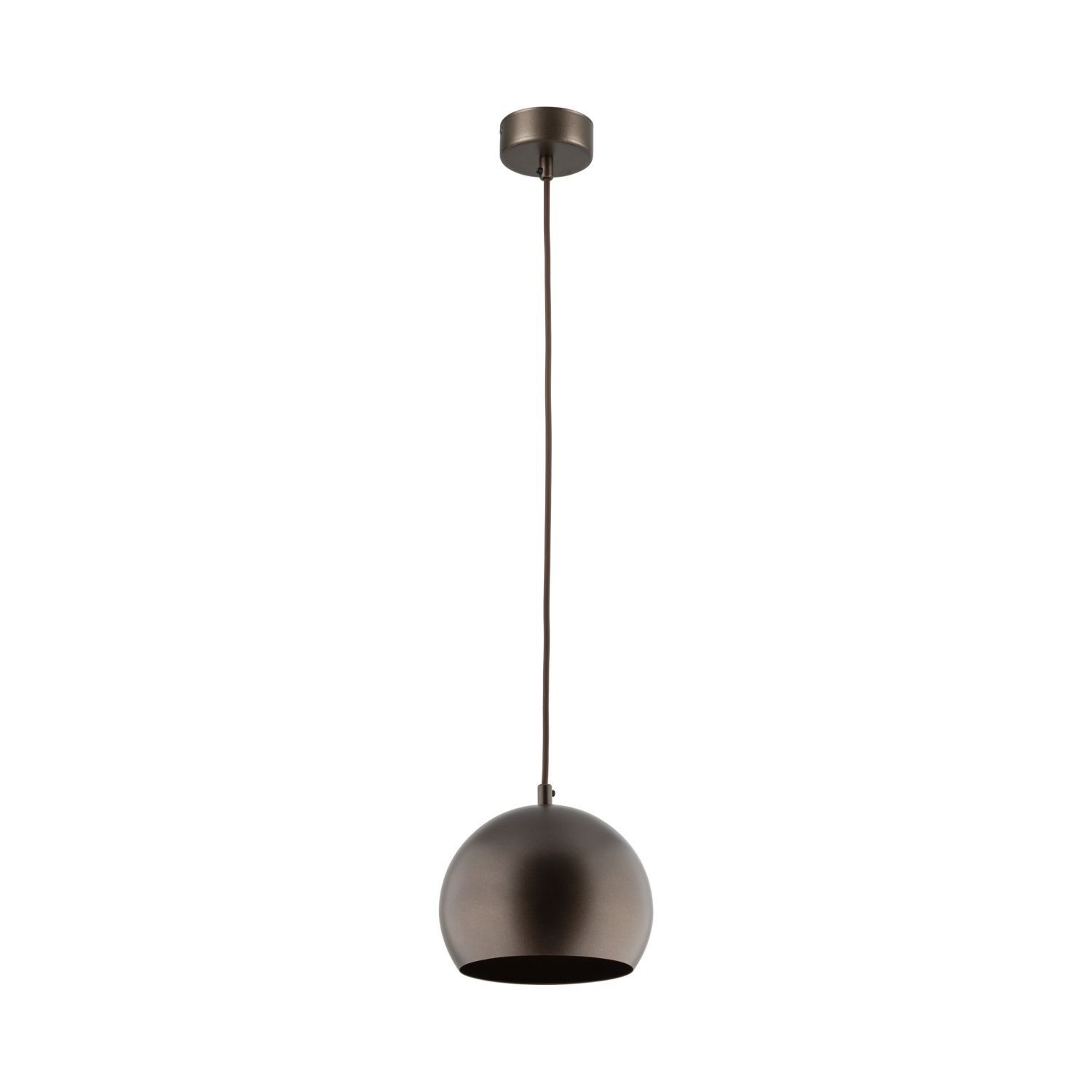 Suspension Marron Métal rond Ø 17 cm petit E27 Boule Lampe