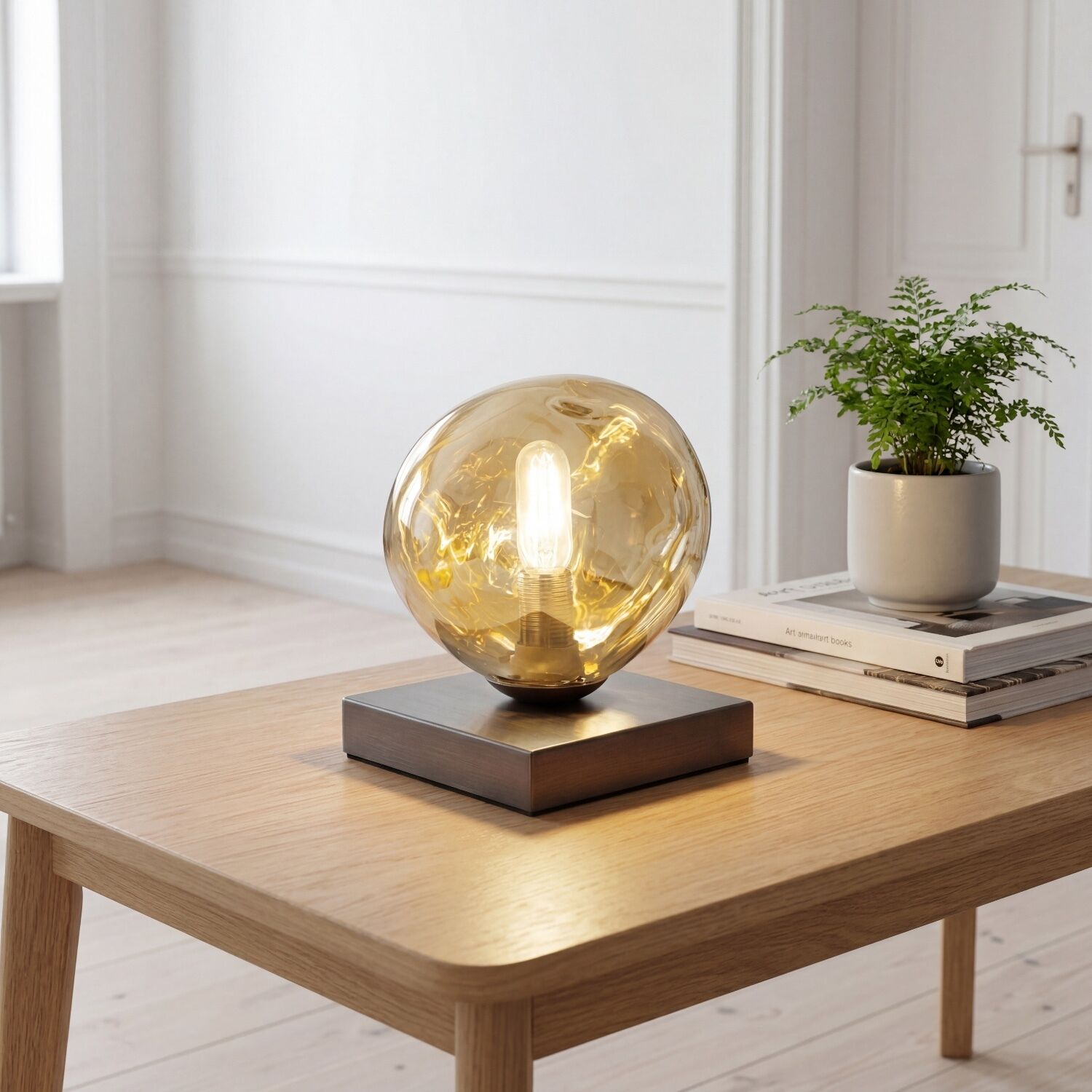 Petite lampe de table E14 Noir Jaune 17,5 cm décorative