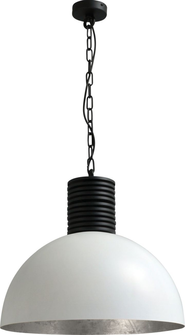 Suspension industrielle LARINO blanc argenté Ø50cm