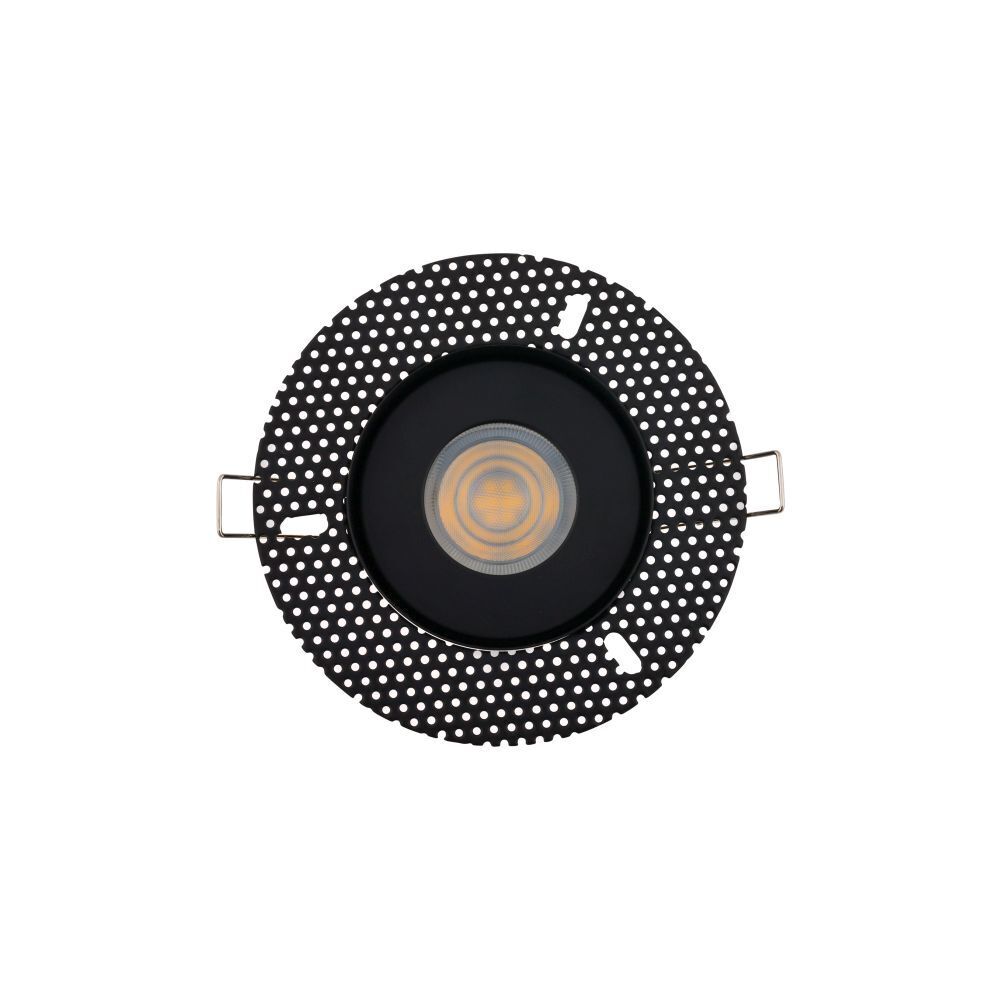 Luminaire encastré noir métal verre GU10 accentué
