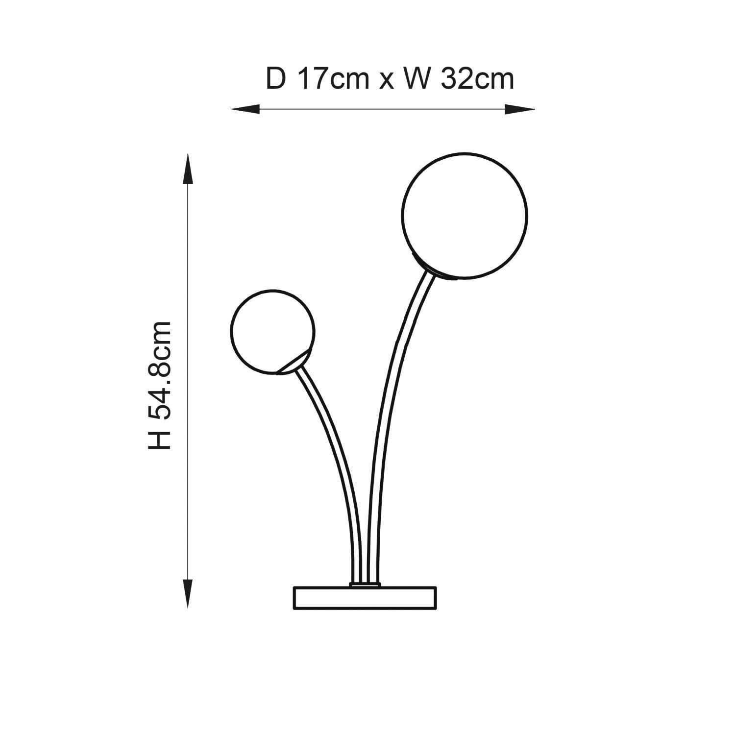 Lampe de table métal verre 54,8 cm de haut en laiton blanc 2x G9