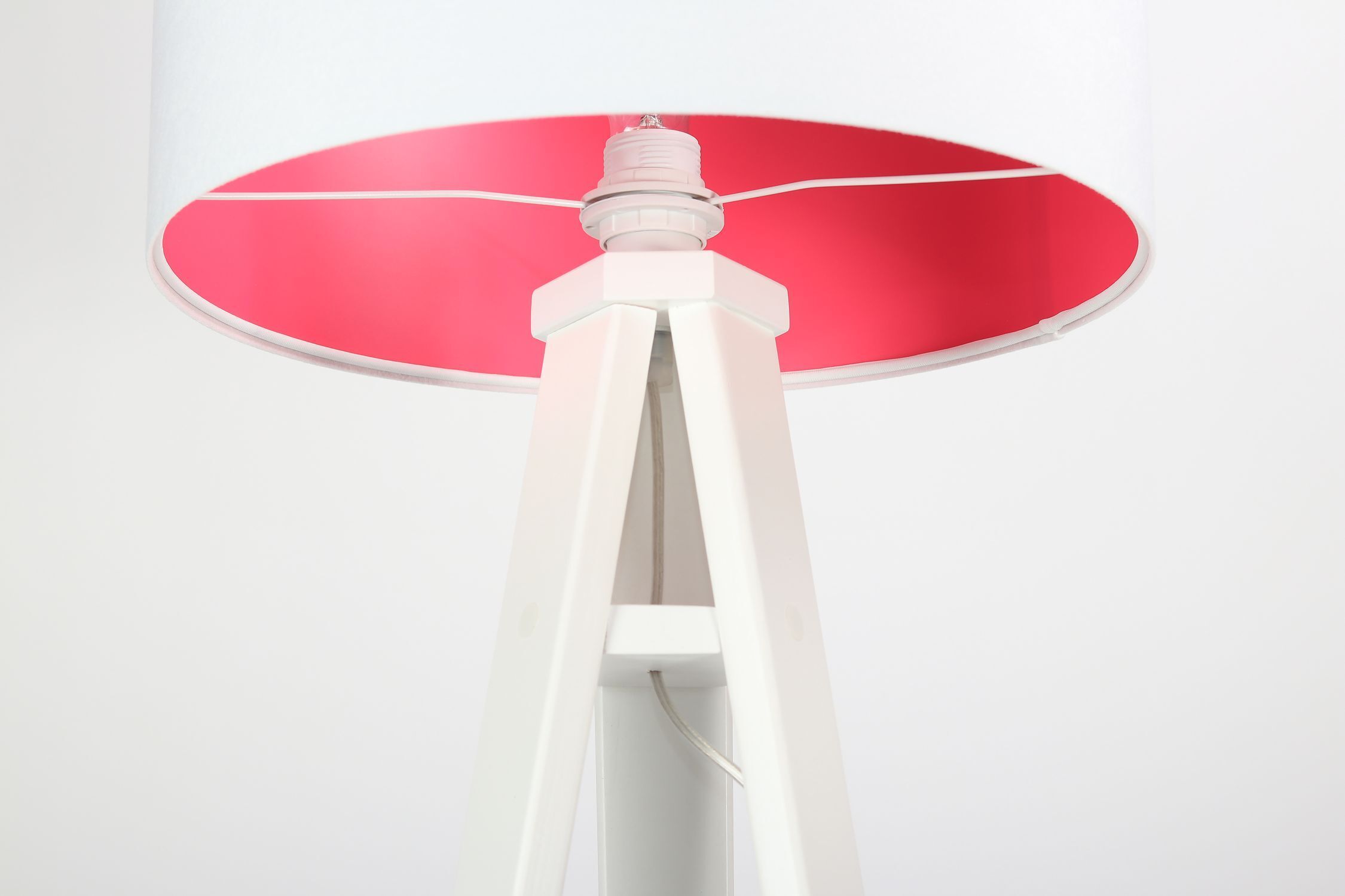 Lampadaire Blanc Rose Bois 140cm Rétro Salon