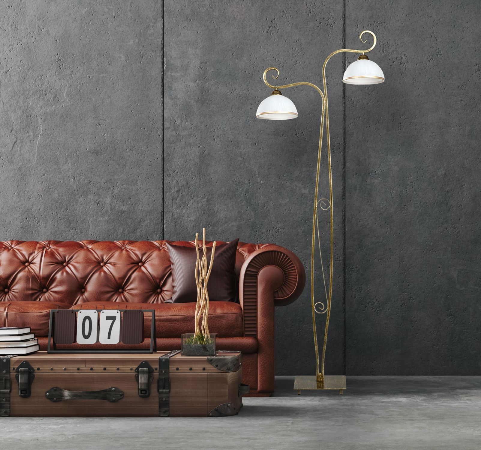 Lampe, Stehlampe, Couch, Mobiliar