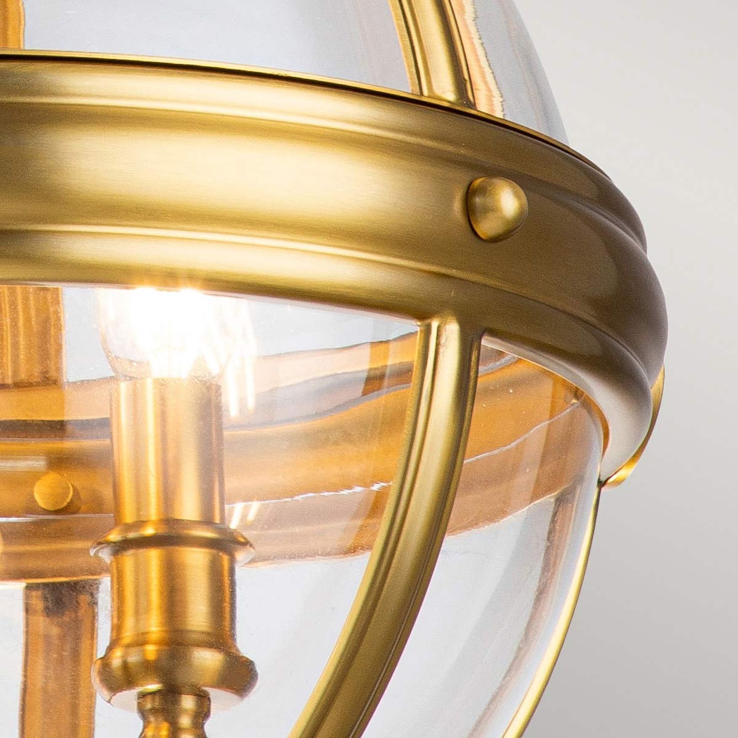 Lampe à suspendre ronde D : 37,1 cm Abat-jour sphérique en laiton