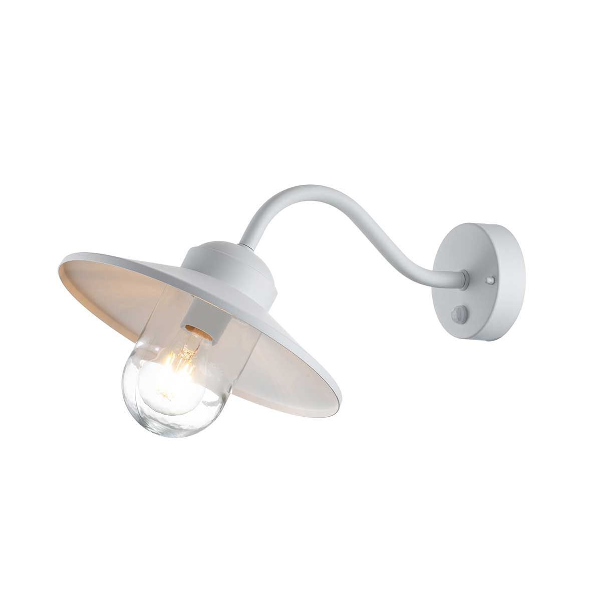 Lampe murale extérieure Détecteur de mouvement Acier inoxydable Verre IP44 E27 Blanc