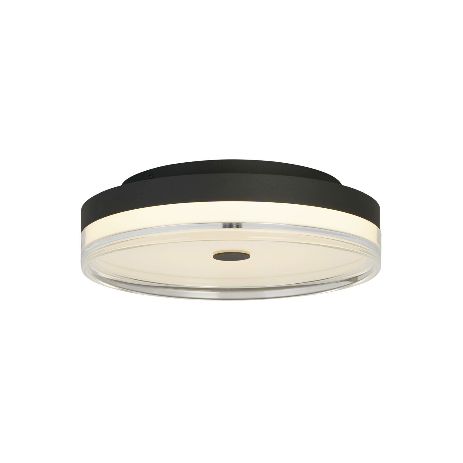 Lampe de plafonnier ronde LED noir métal 858 lm blanc chaud