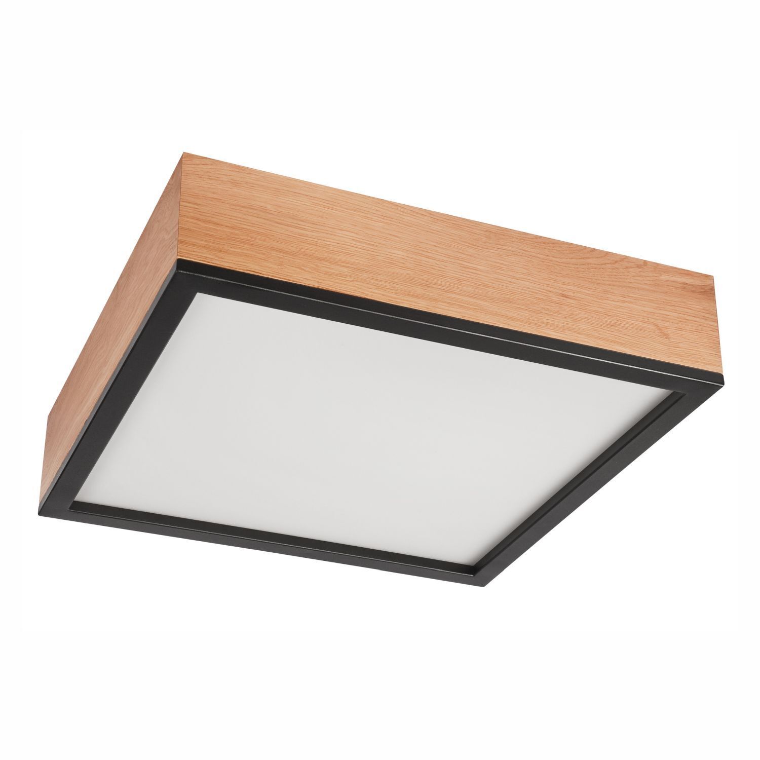 Deckenleuchte Holz B: 39 cm klein quadratisch in Eiche 4x E27 Deckenleuchte, Postfach