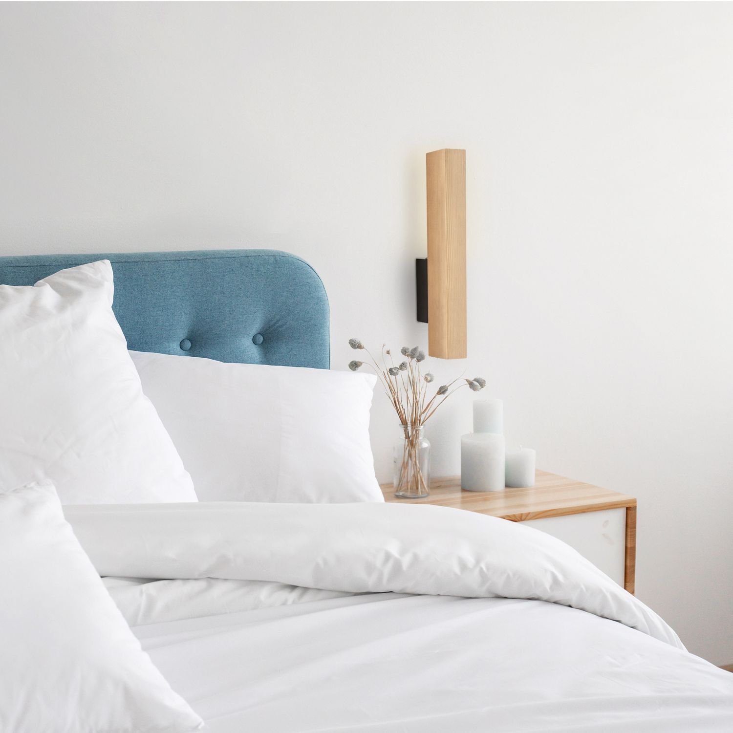 Applique LED bois métal lumière indirecte 3000 K H : 31 cm Kissen, Dekoration für Zuhause, Innenarchitektur, Mobiliar