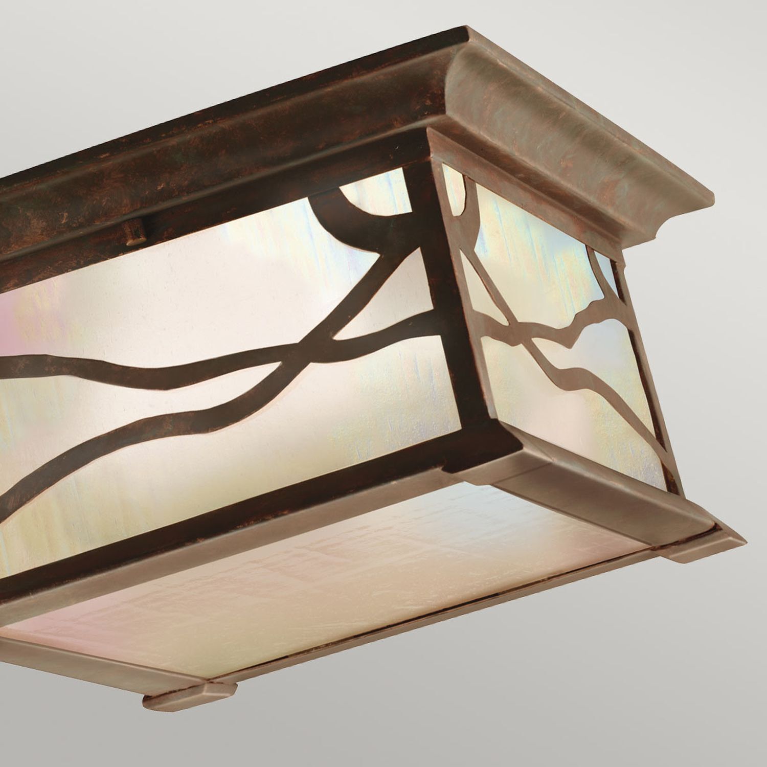 Lampe de plafonnier extérieur L : 29,8 cm IP44 2x E27 en cuivre antique