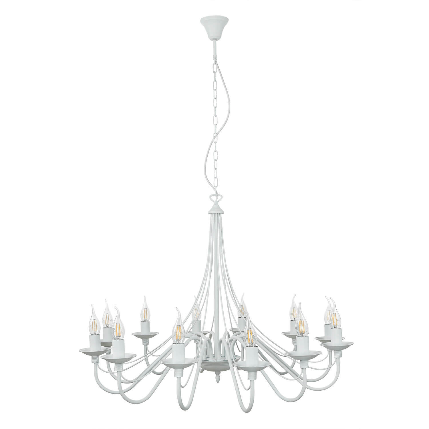 Lustre blanc Grand Ø85cm Salon Rustique