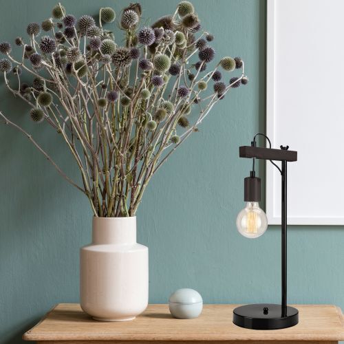 Lampe de table en bois noir polyvalent 56cm AMIDA