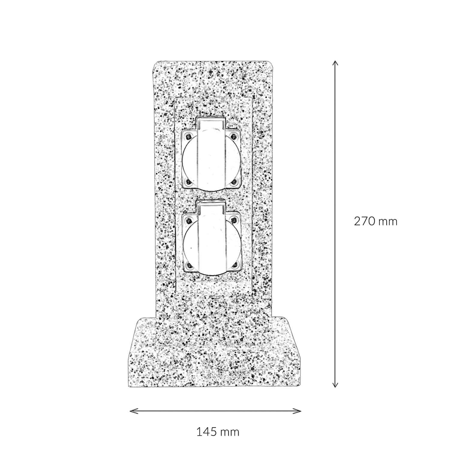 Répartiteur de prises Outdoor aspect pierre IP44 résistant aux intempéries