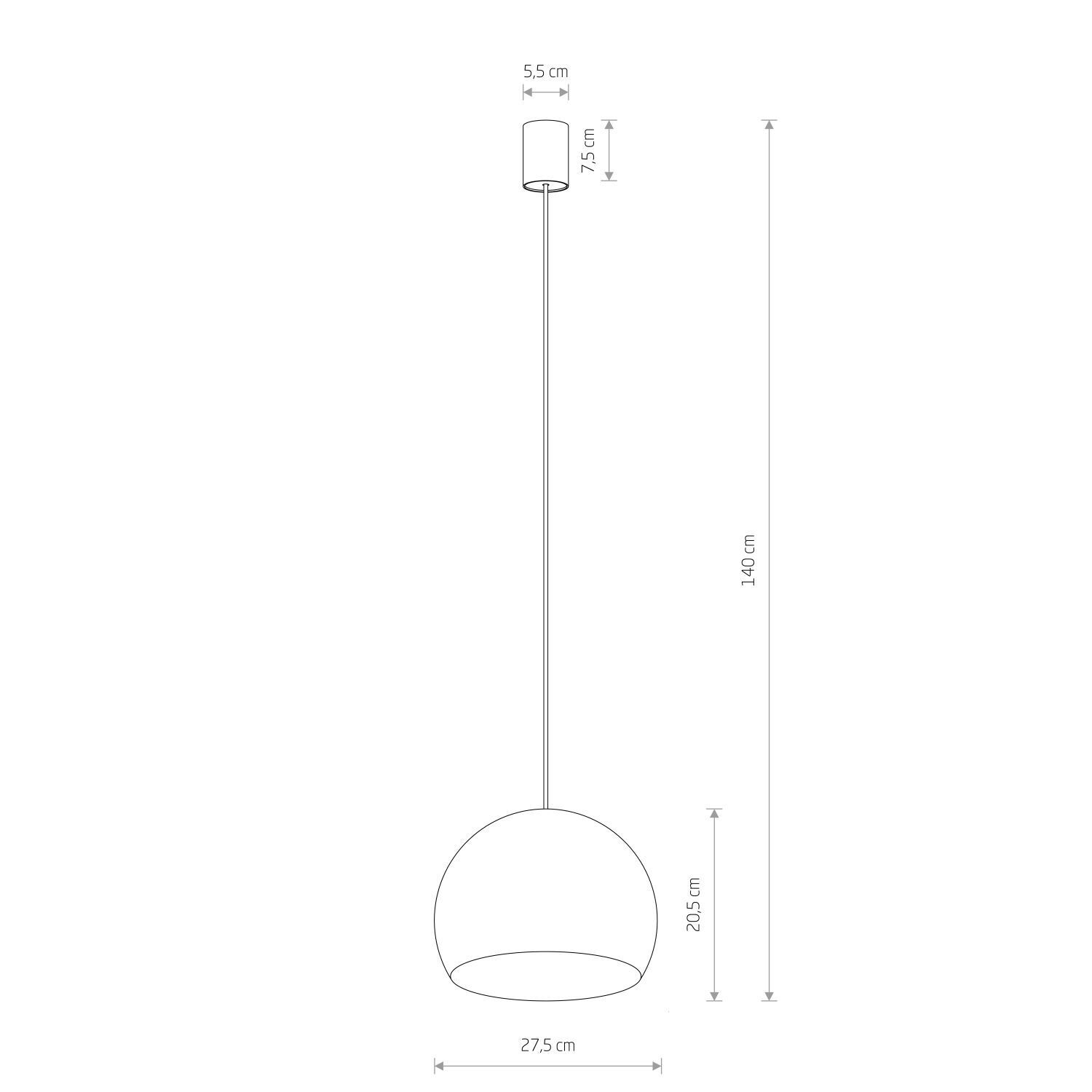 Suspension or mat GU10 Ø 27,5 cm Métal Rétro Boule