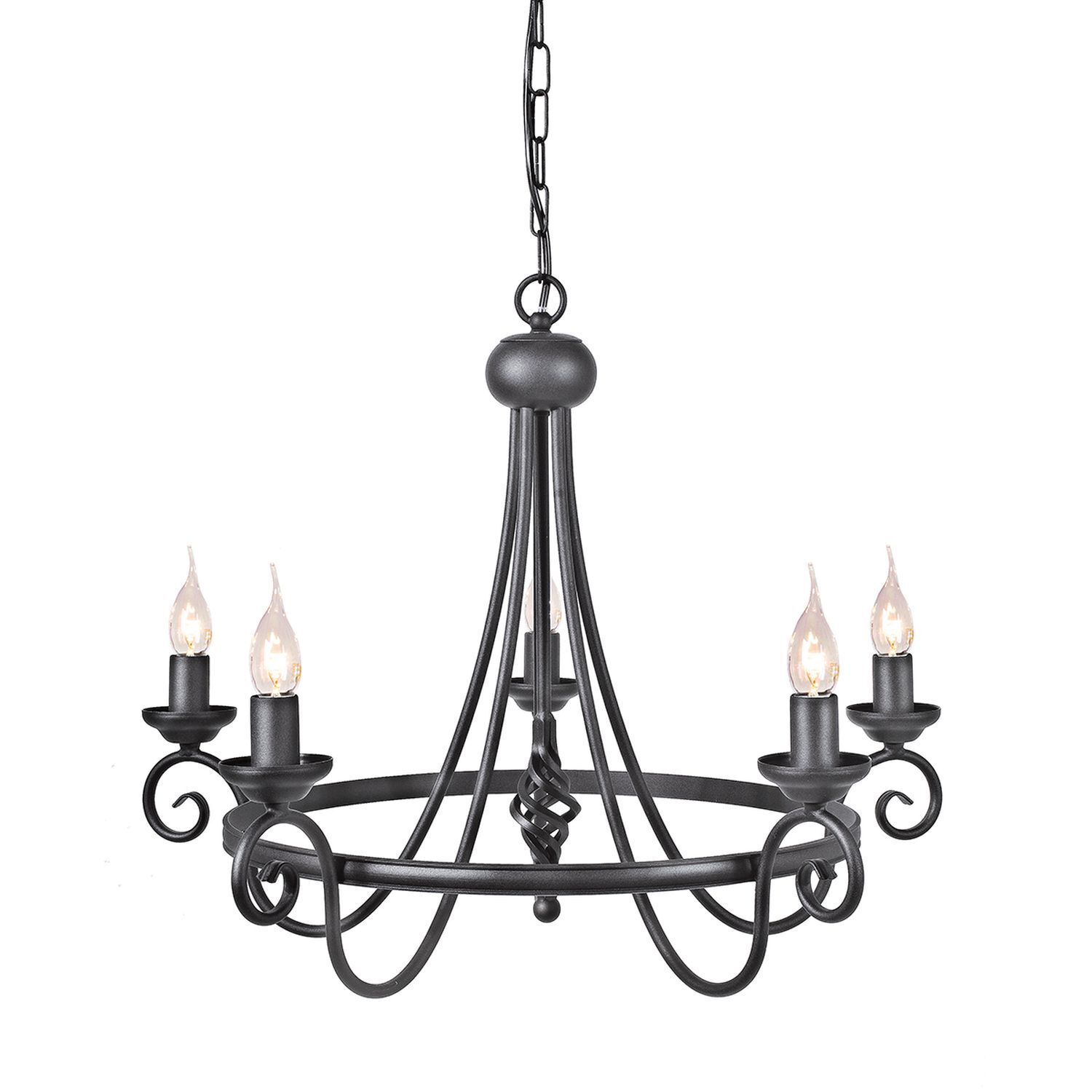 Lustre CAMELOT 4 Noir 4xE14 Ø58cm raccourcissable Lampe