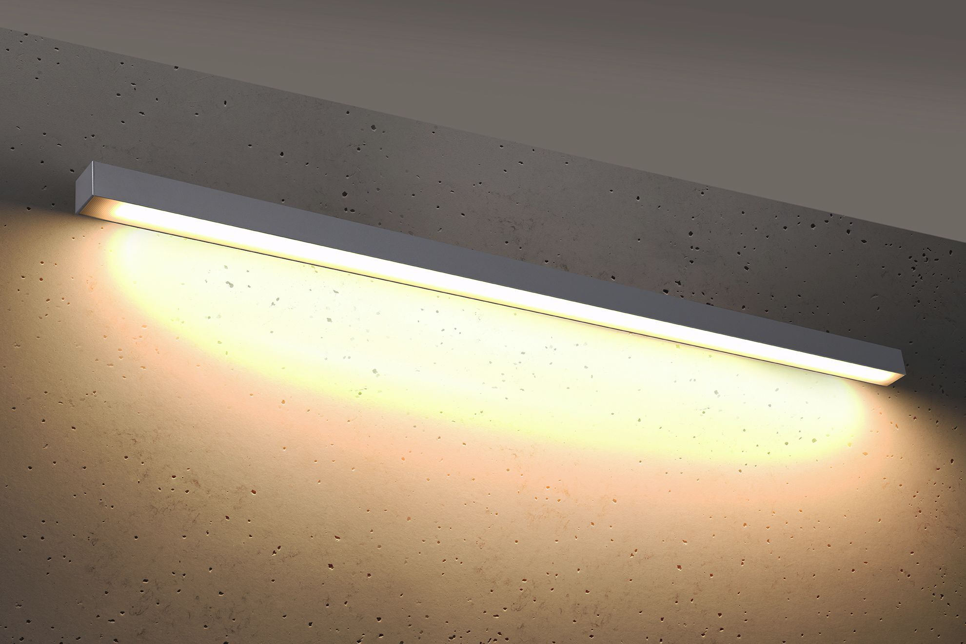Applique murale LED métal 150 cm de long downlight plat