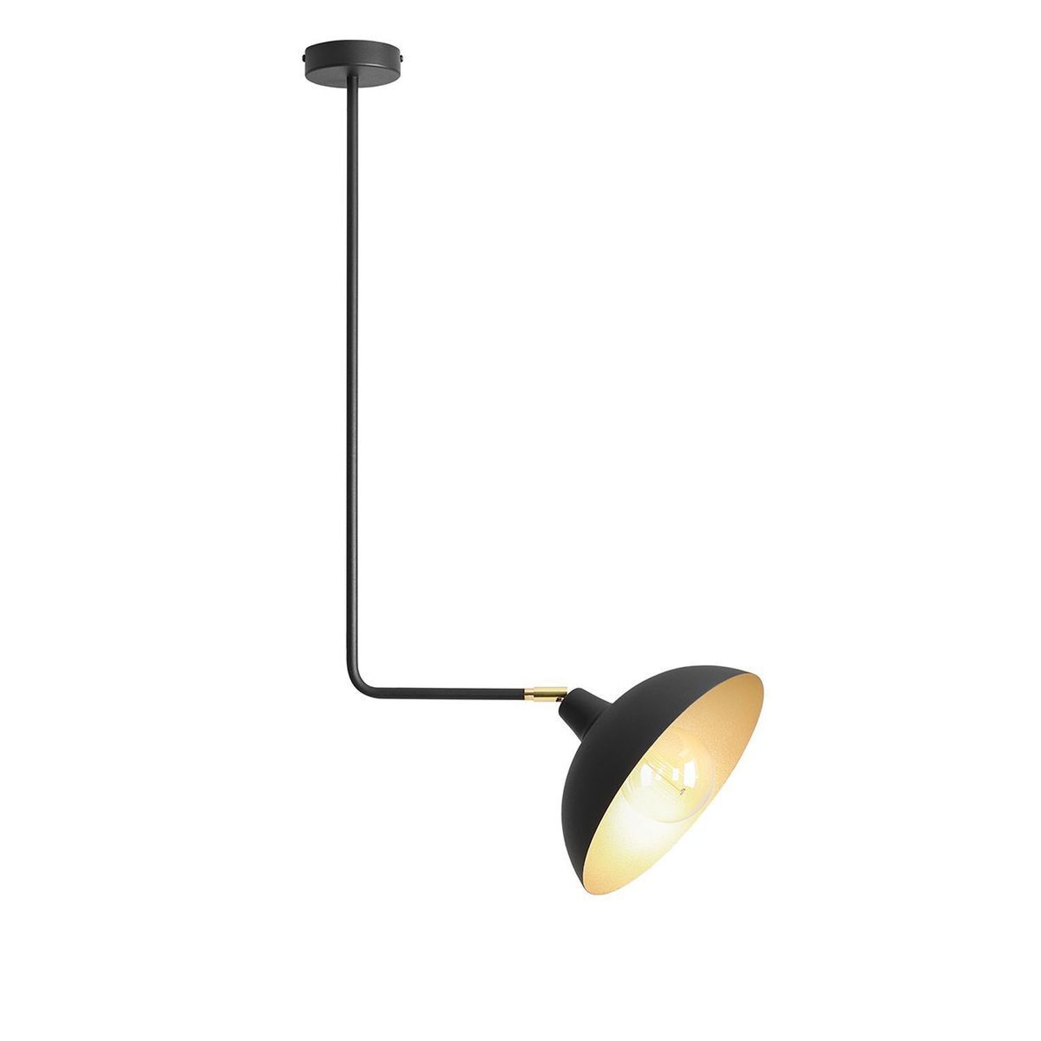 Plafonnier flexible noir E27 L:27 cm Métal