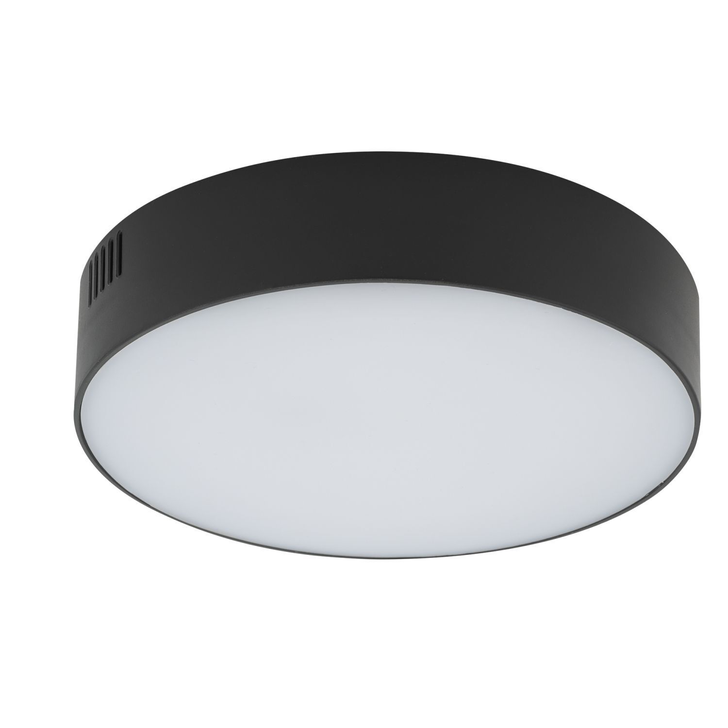 Plafonnier LED petit Ø 16 cm rond noir 3000 K 1600 lm