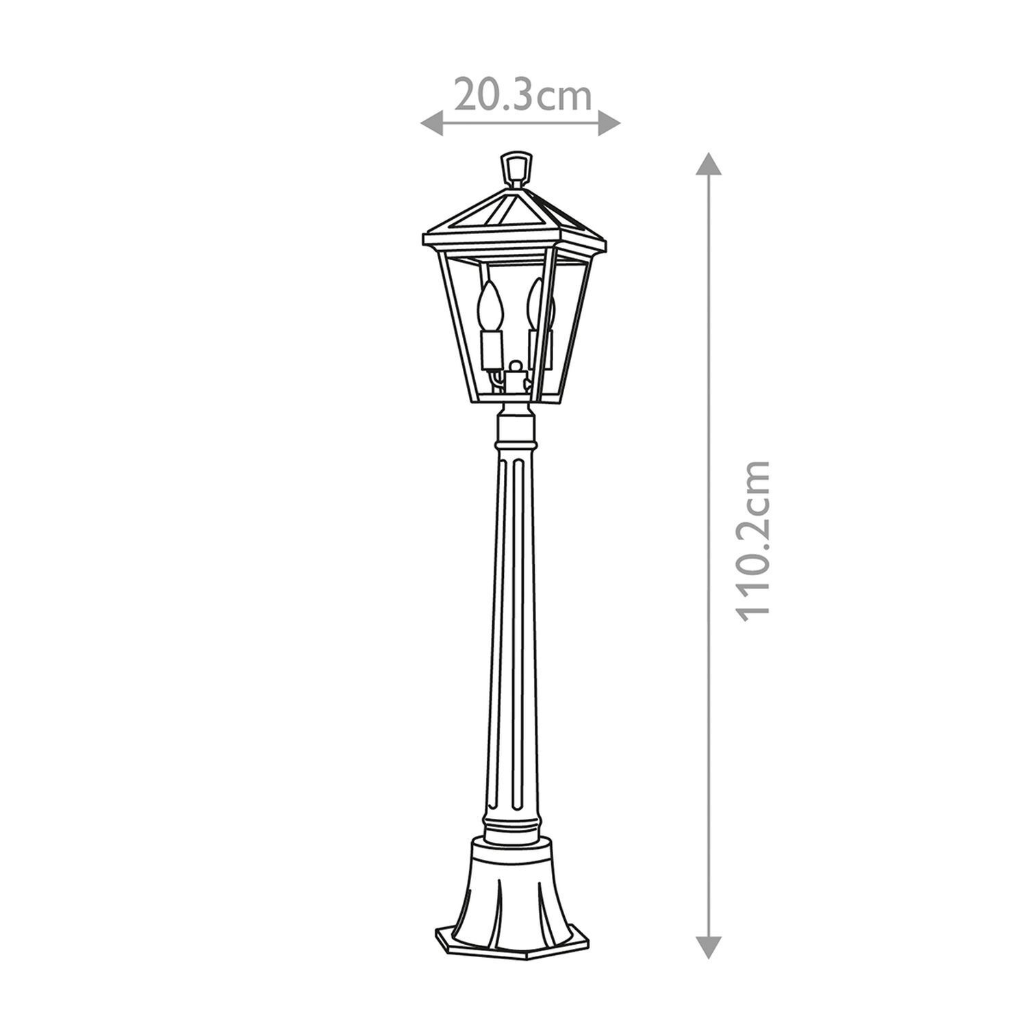 Lampe d'allée jardin E14 IP44 hauteur 110,2 cm ABINGDON